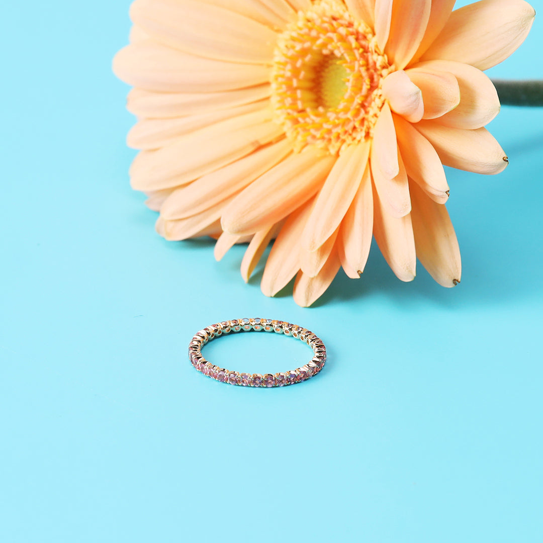 <期間限定販売>【受注生産品】K18ピンクトルマリンフルエタニティリング