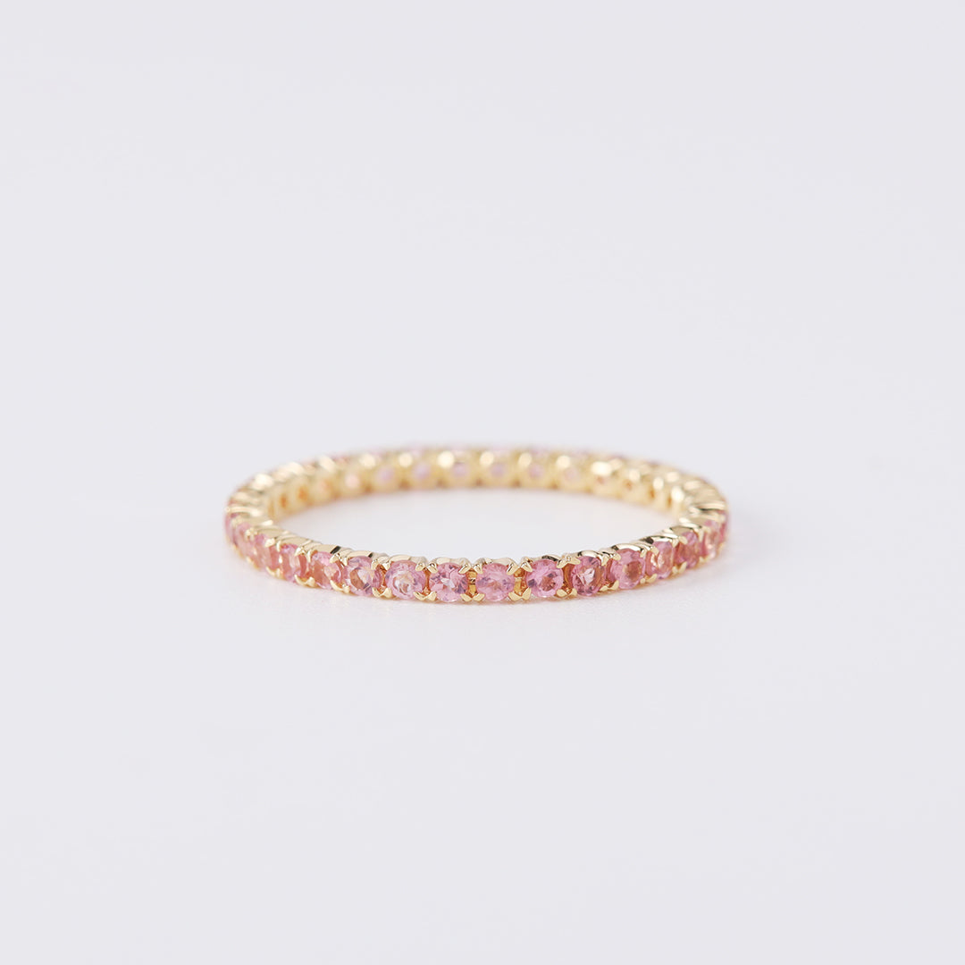 <期間限定販売>【受注生産品】K18ピンクトルマリンフルエタニティリング