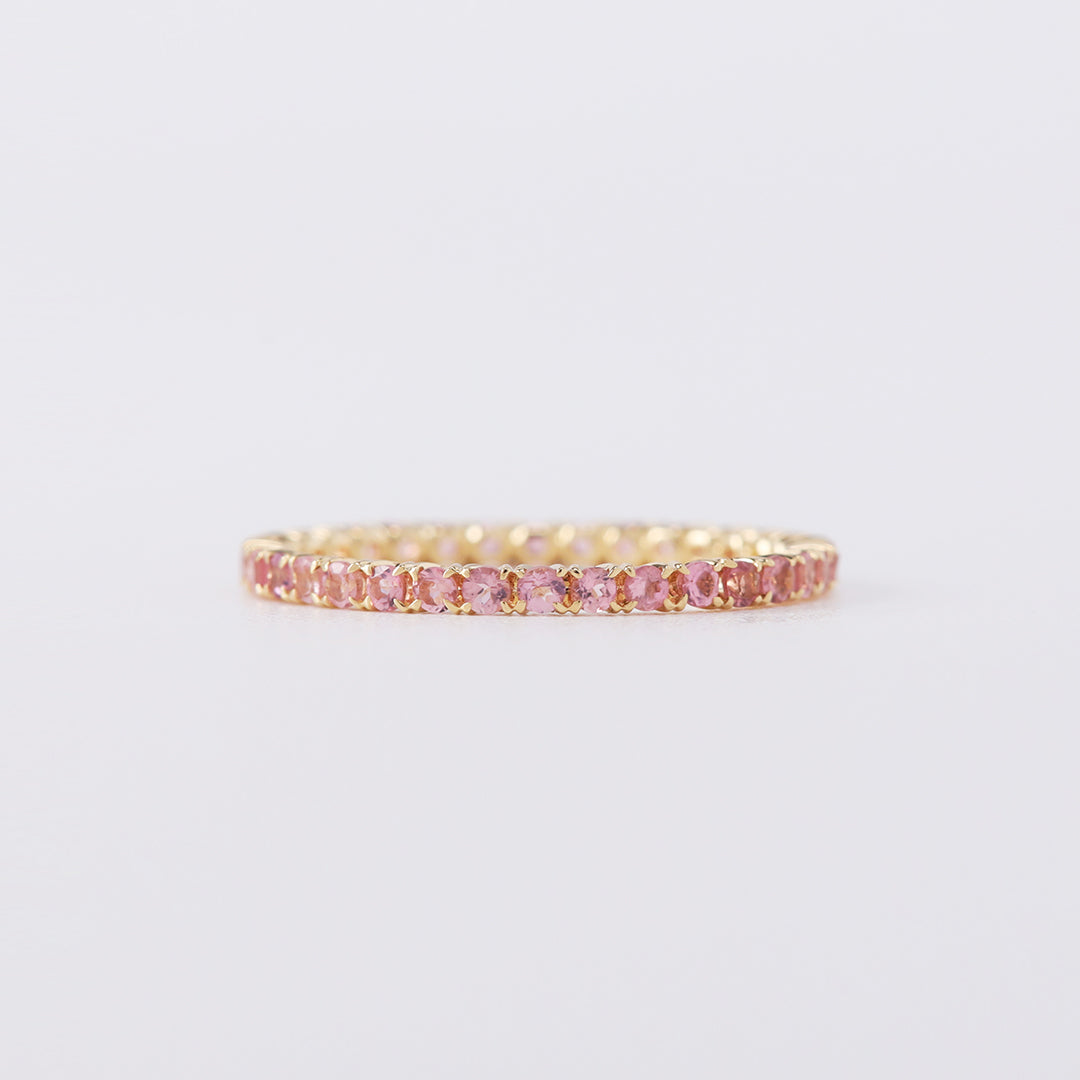 <期間限定販売>【受注生産品】K18ピンクトルマリンフルエタニティリング