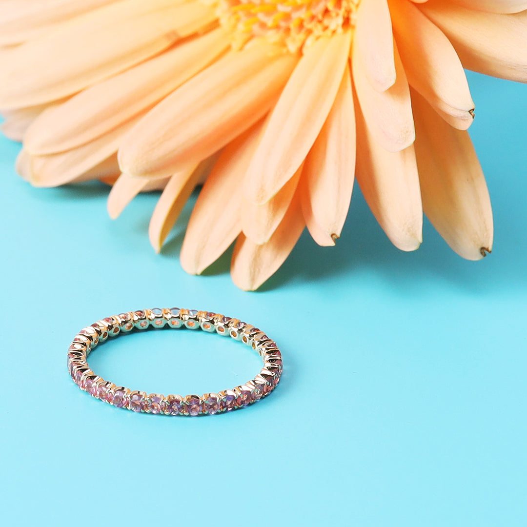 <期間限定販売>【受注生産品】K18ピンクトルマリンフルエタニティリング