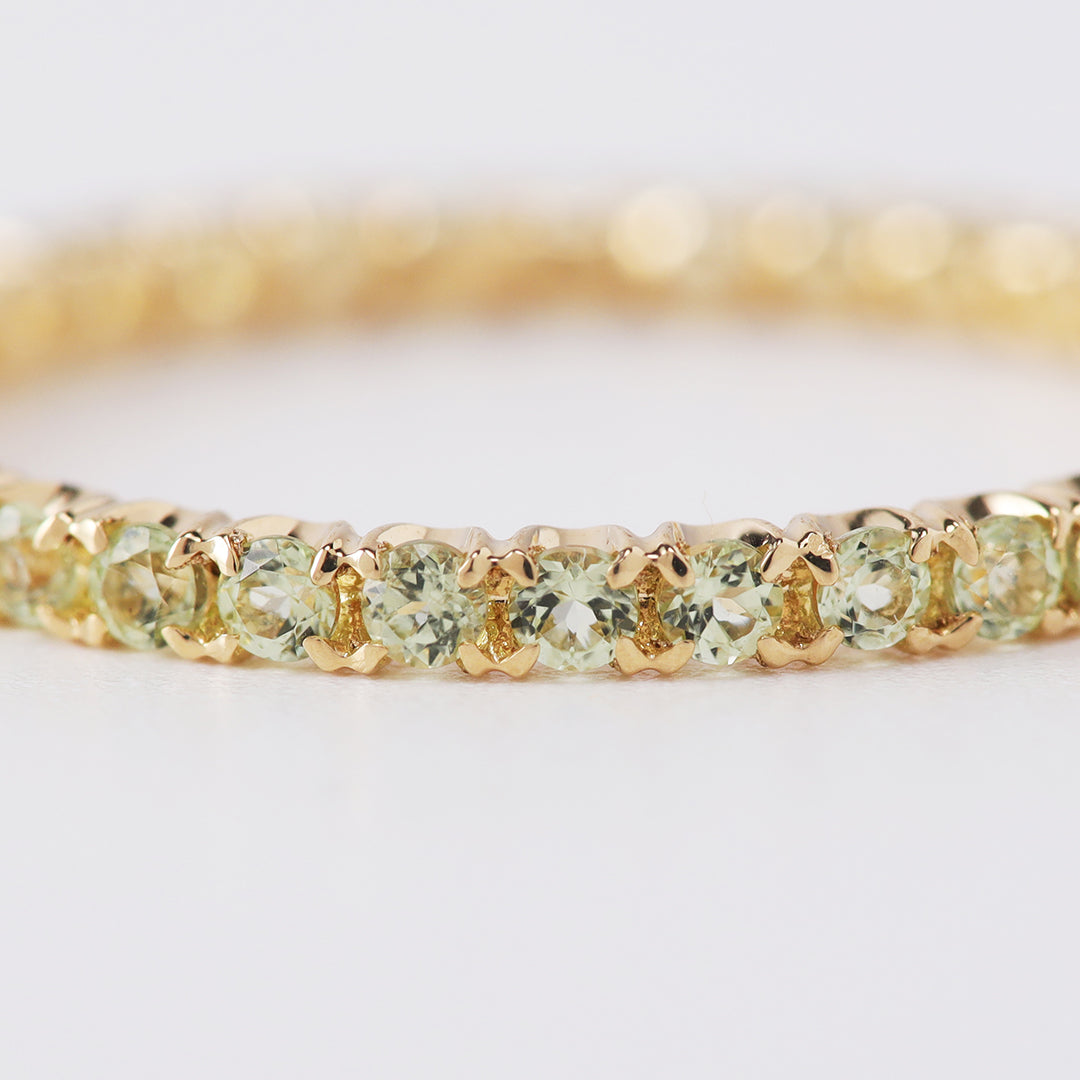 <期間限定販売>【受注生産品】K18ペリドットフルエタニティリング