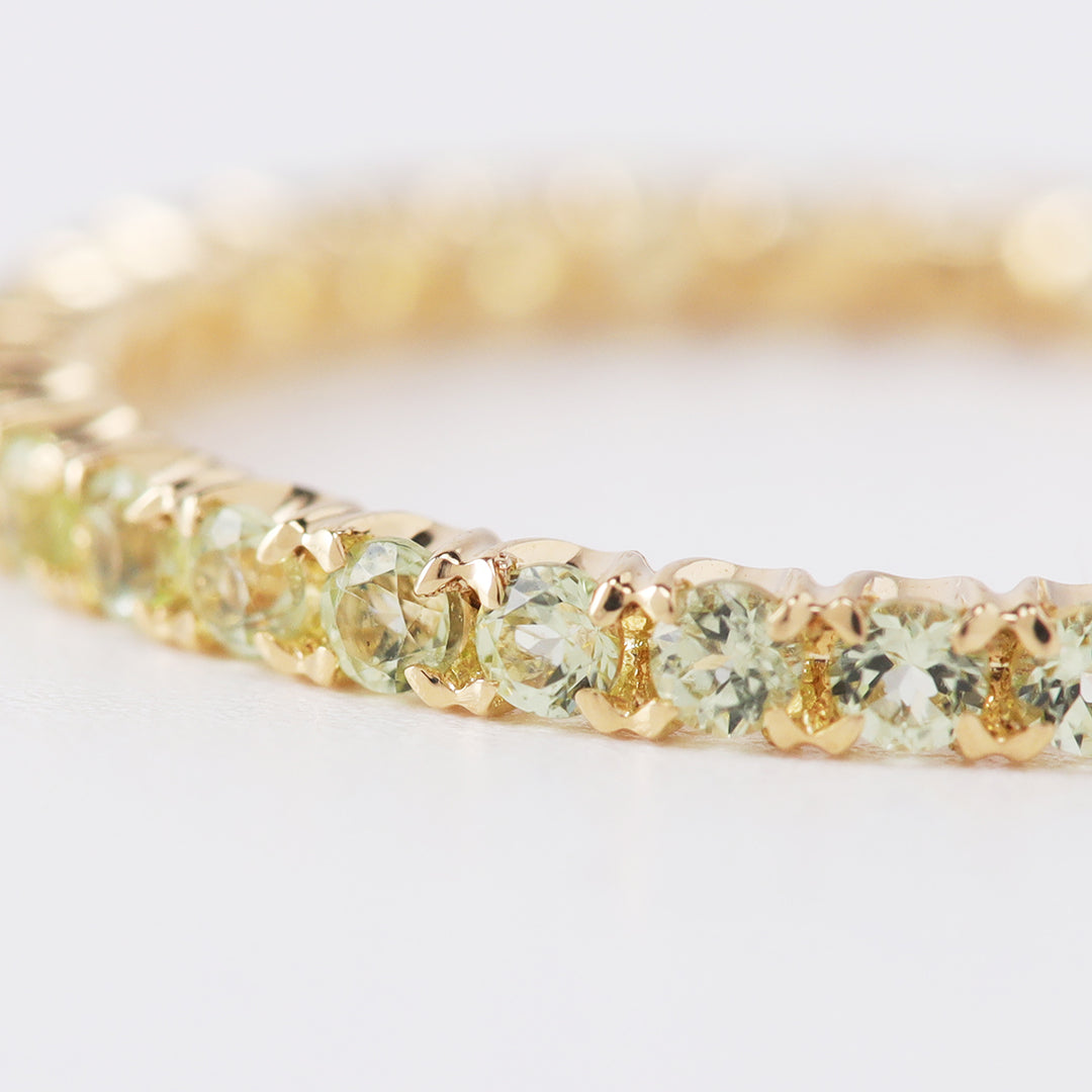 <期間限定販売>【受注生産品】K18ペリドットフルエタニティリング