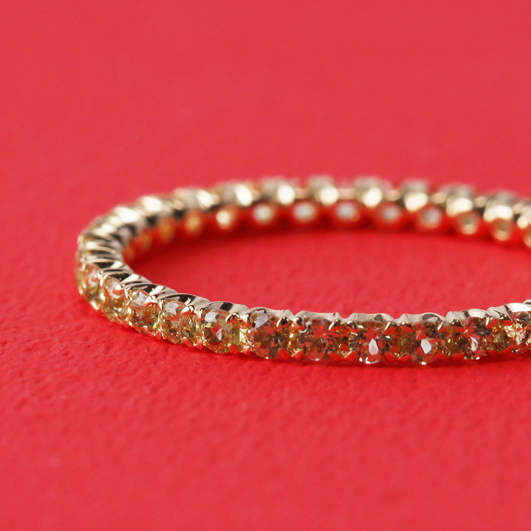 <期間限定販売>【受注生産品】K18ペリドットフルエタニティリング