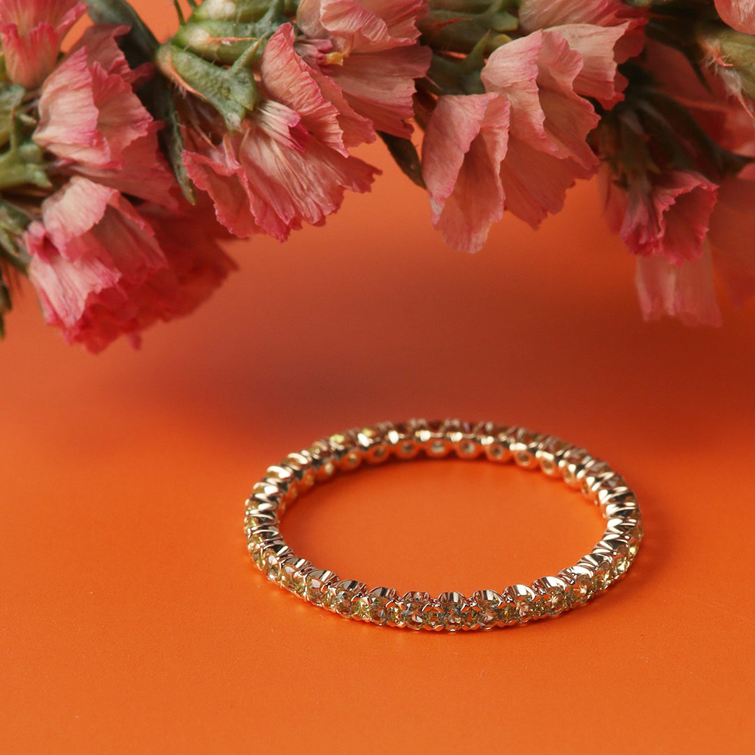 <期間限定販売>【受注生産品】K18ペリドットフルエタニティリング