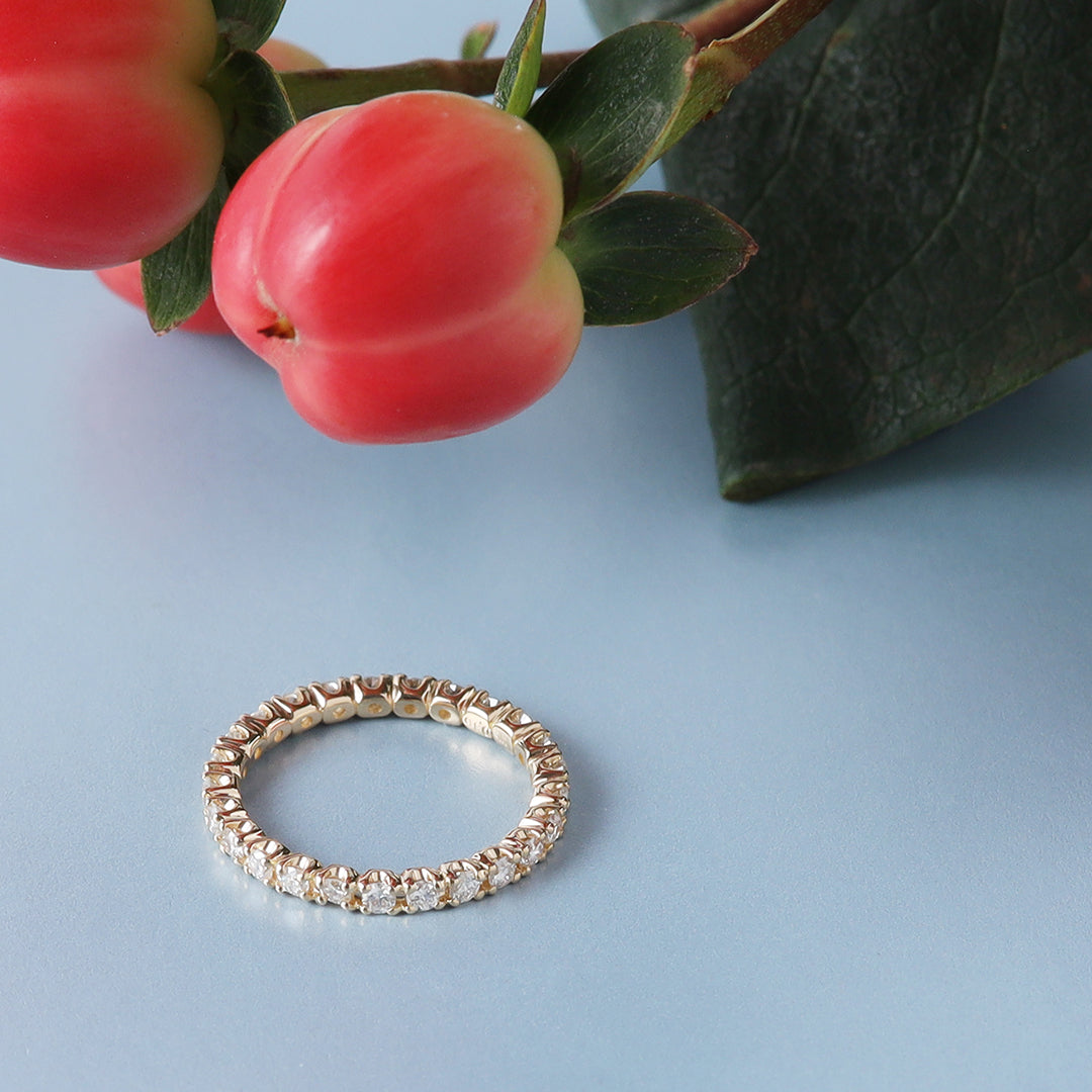 【受注生産品】K18ダイヤモンドフルエタニティピンキーリング