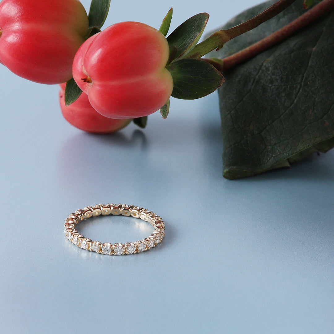 【受注生産品】K18ダイヤモンドフルエタニティピンキーリング