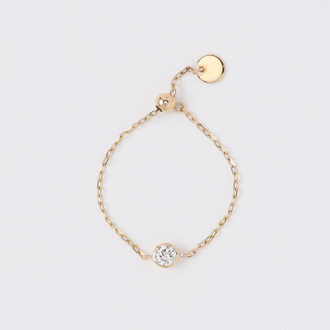 K18ダイヤモンドチェーンリング 