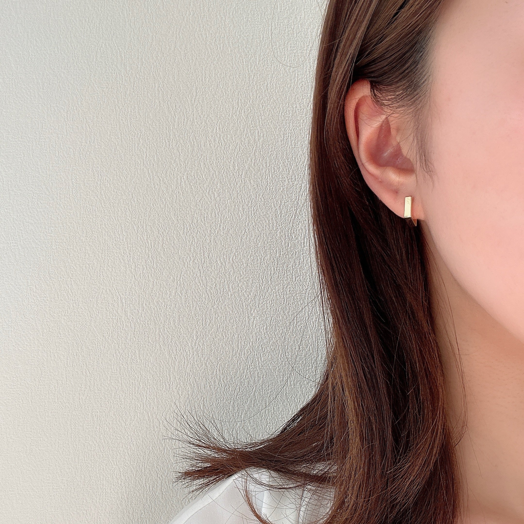 <NEW>K18スクエアフープピアス