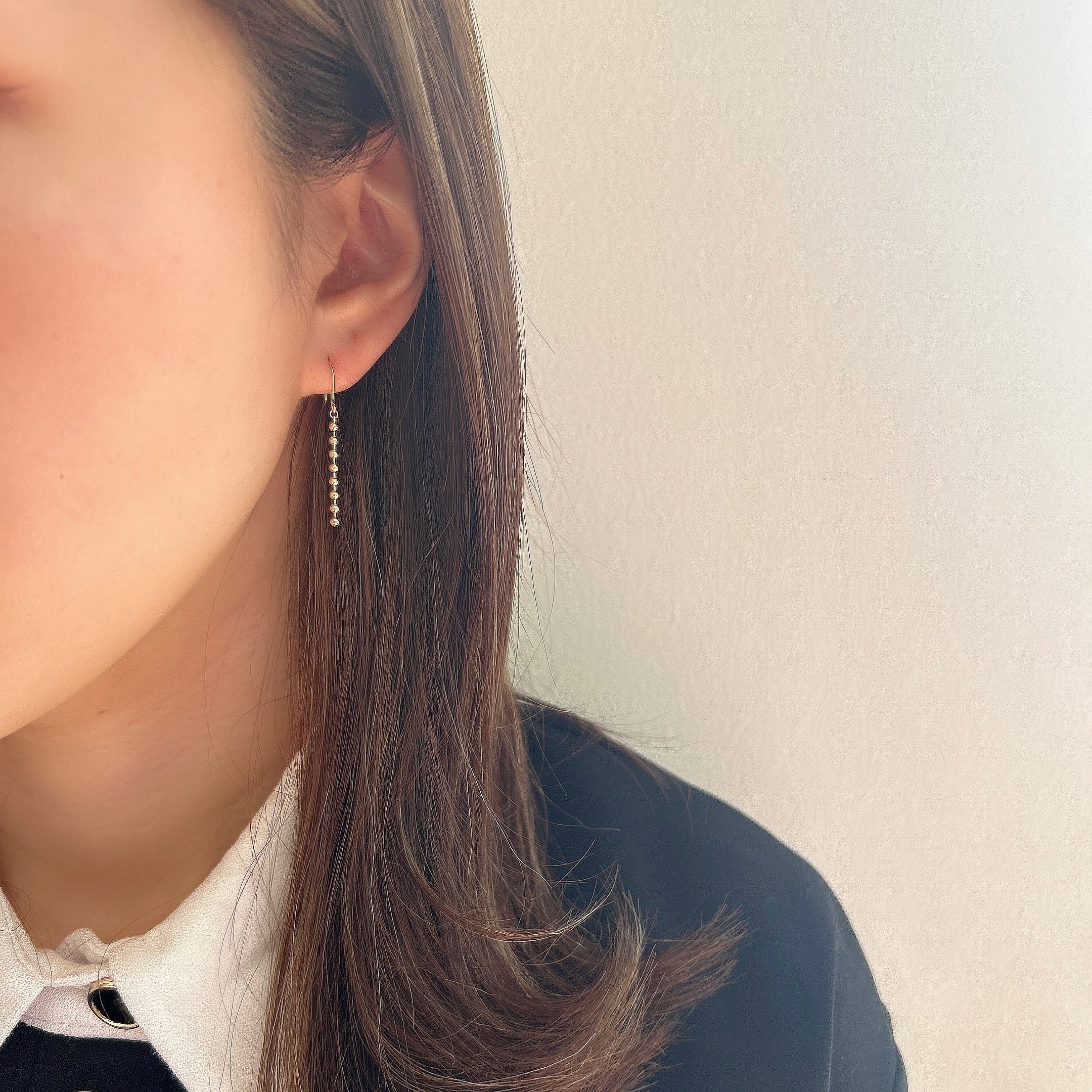 K18ボールチェーンピアス