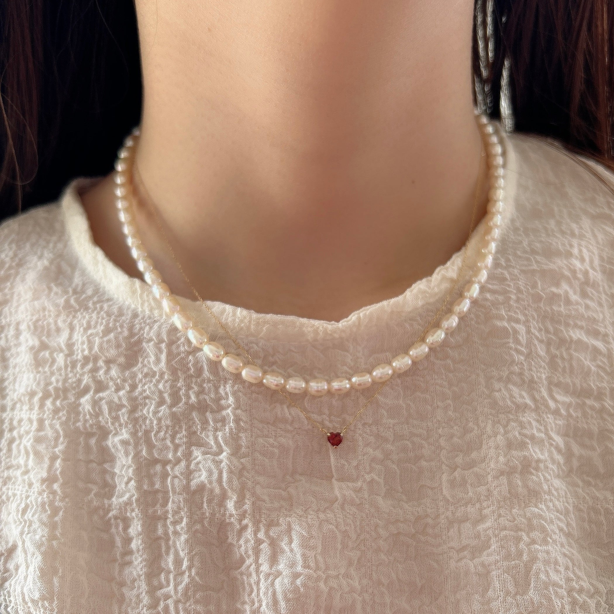 SV925淡水パールネックレス金メッキ