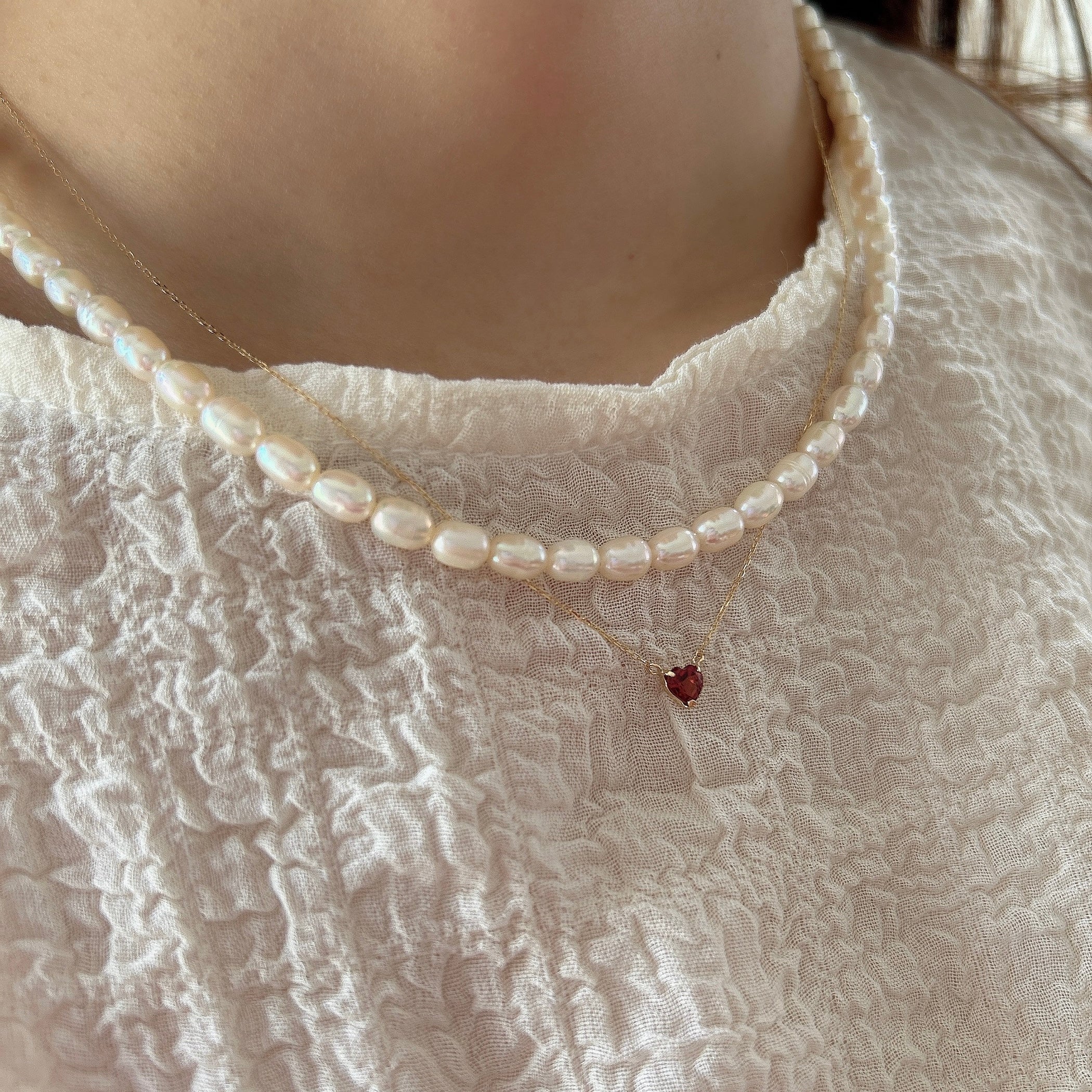 SV925淡水パールネックレス金メッキ