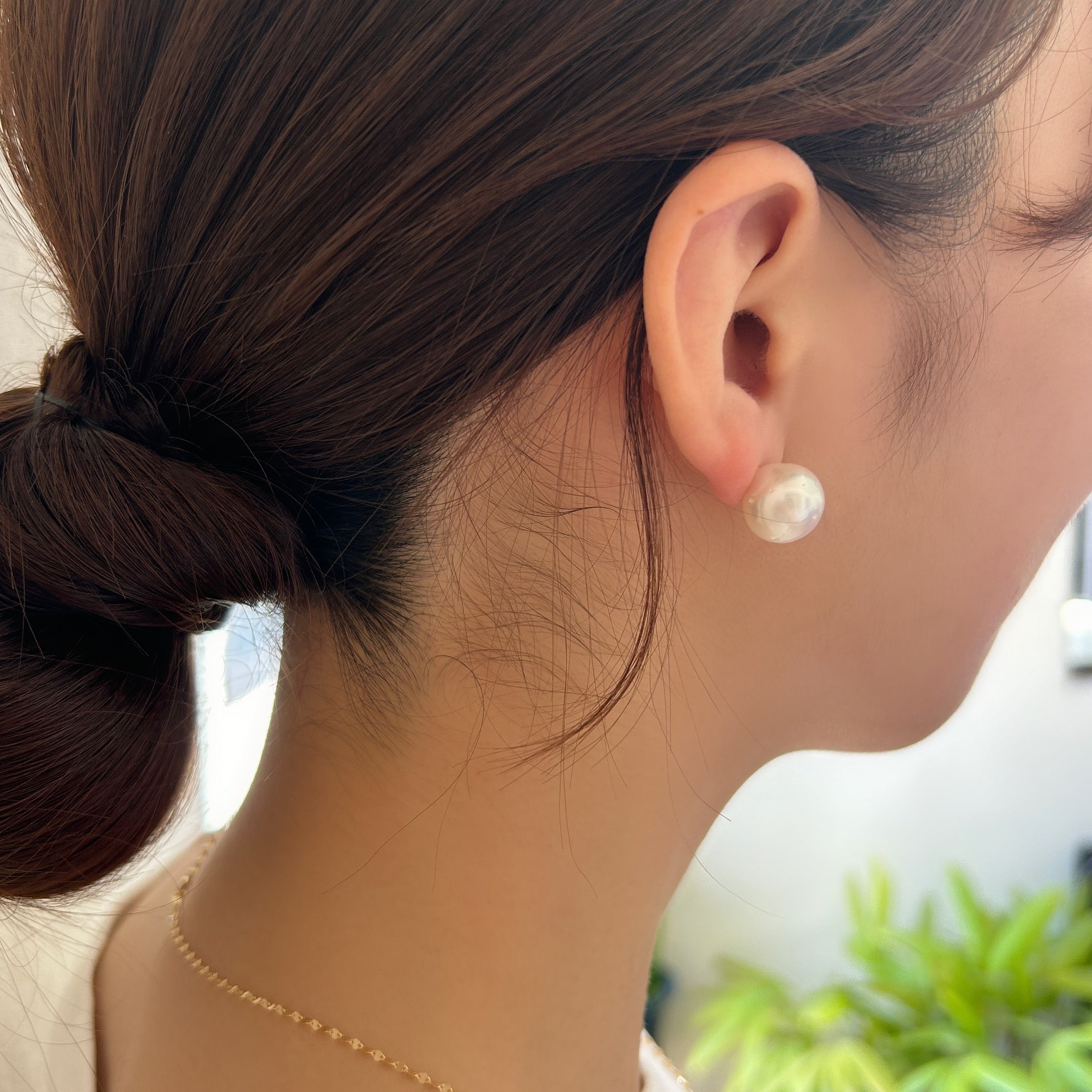 K18大粒南洋パールピアスホワイト