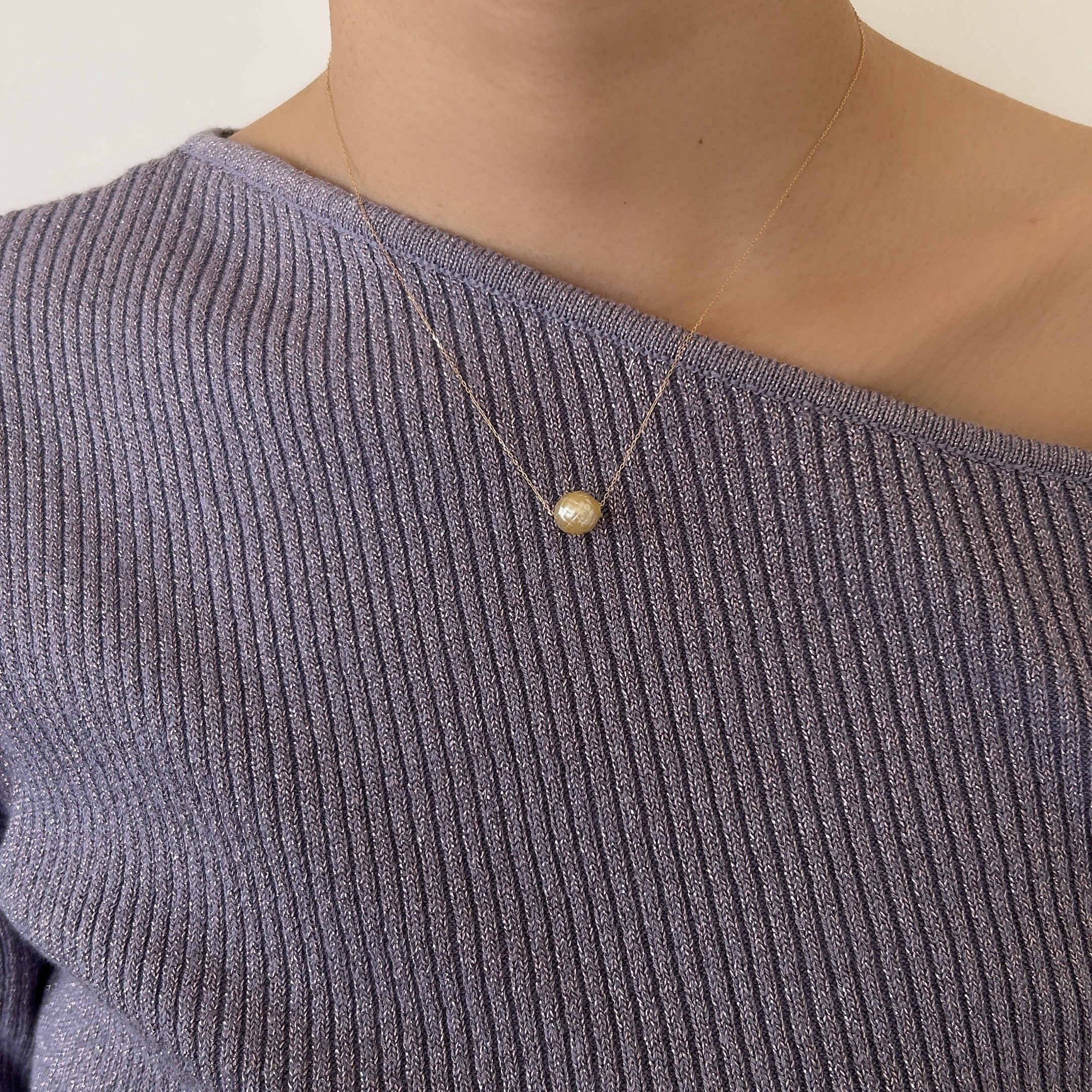 K18南洋カットパールネックレスゴールド