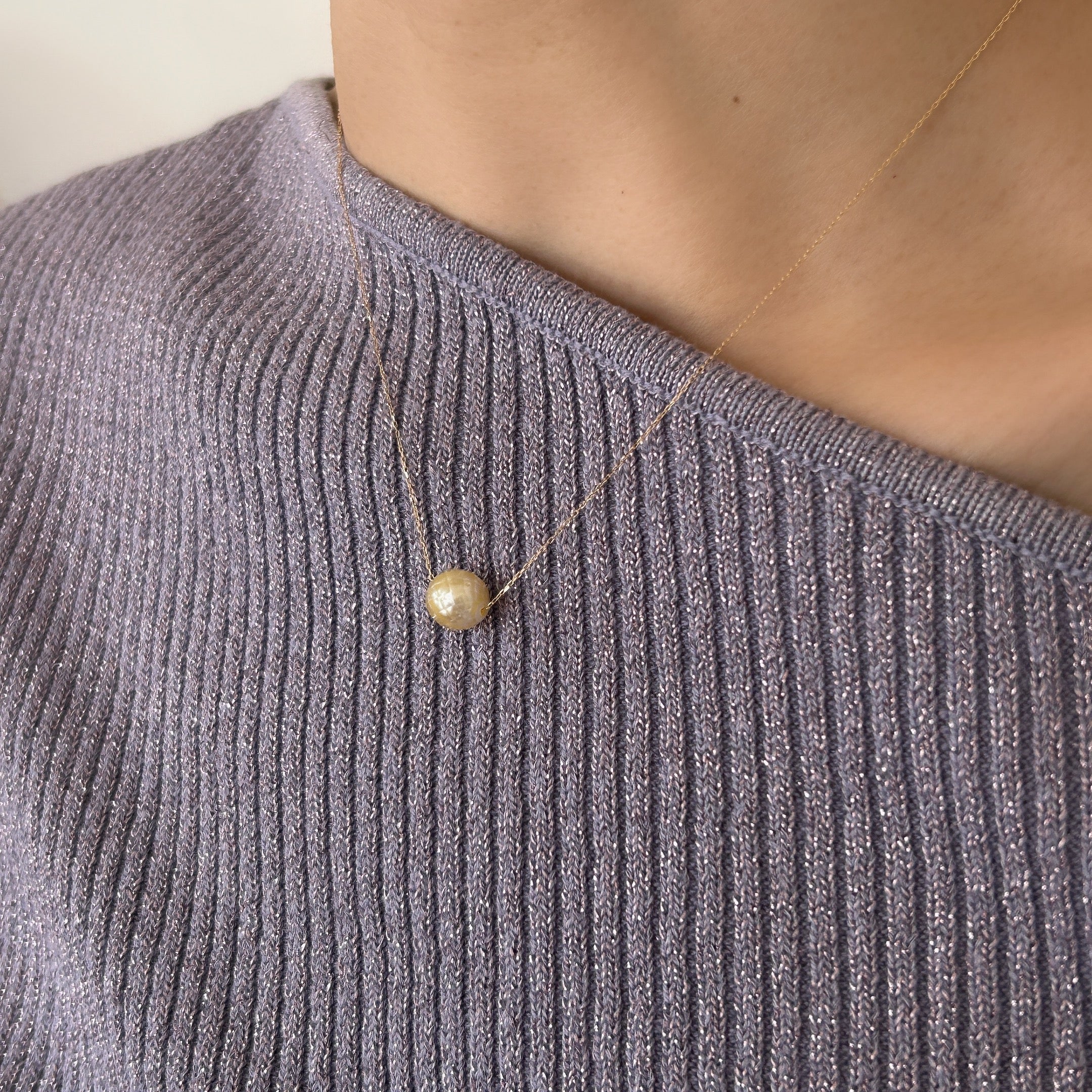 K18南洋カットパールネックレスゴールド