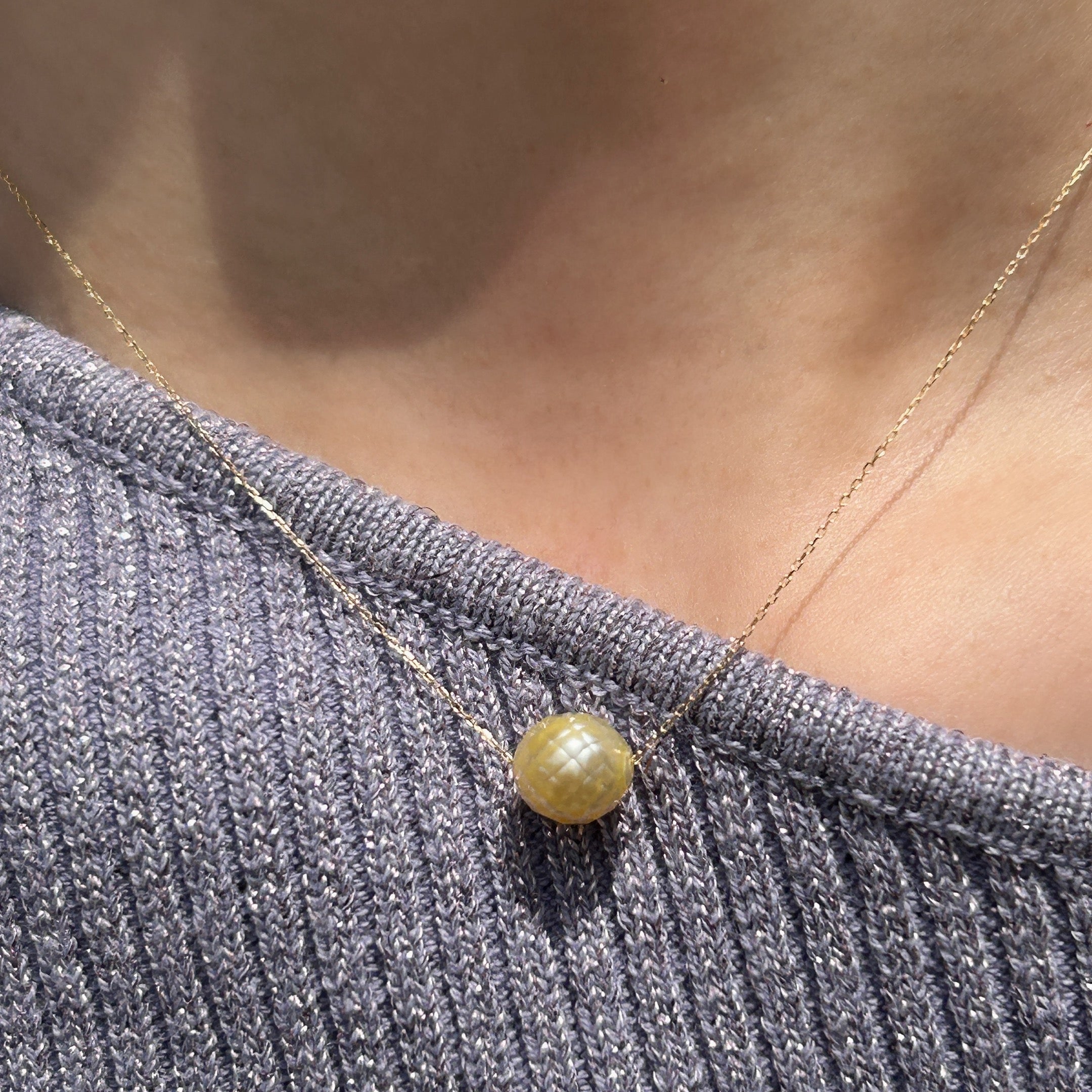 K18南洋カットパールネックレスゴールド