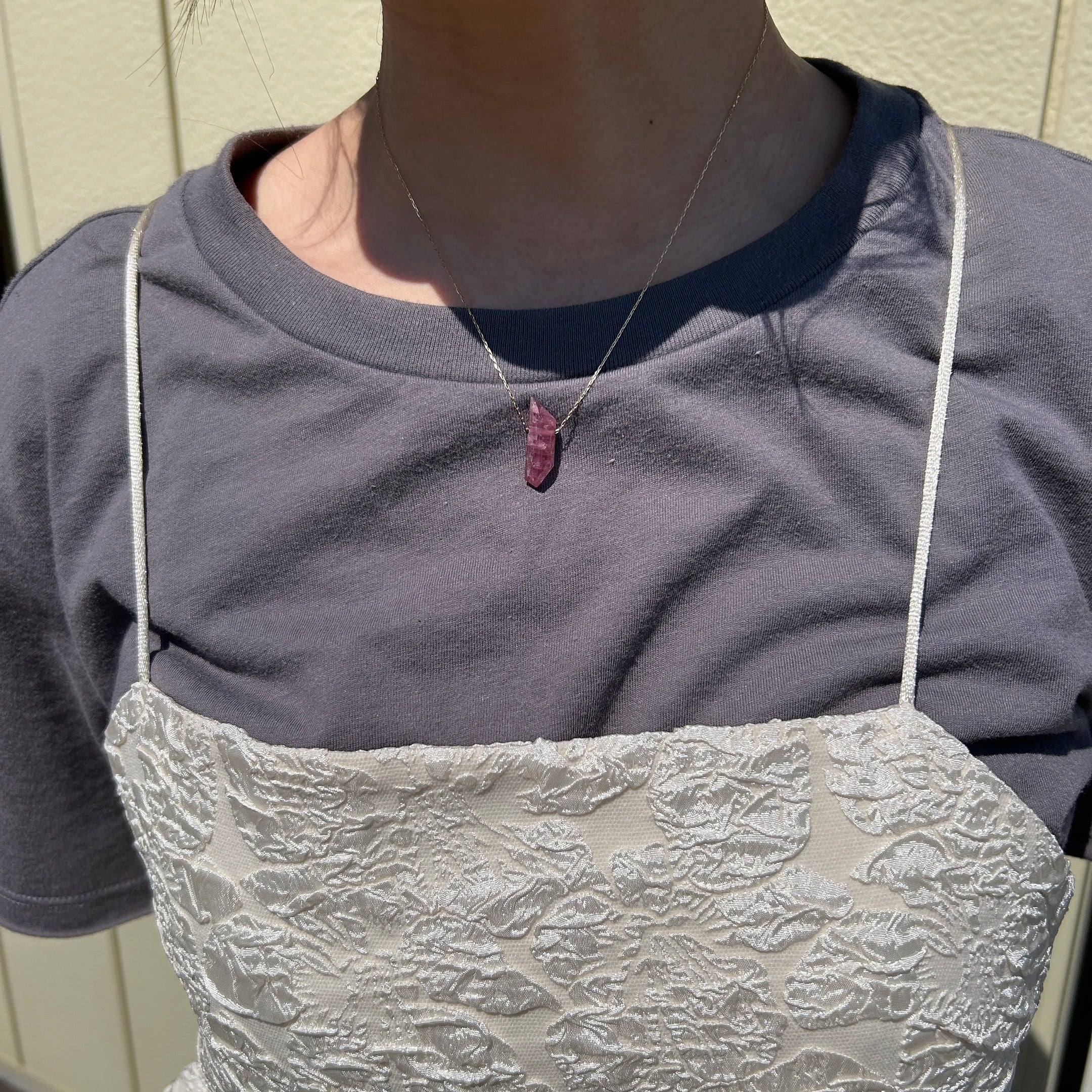 【一点物】K18ランダムカットトルマリンネックレス004