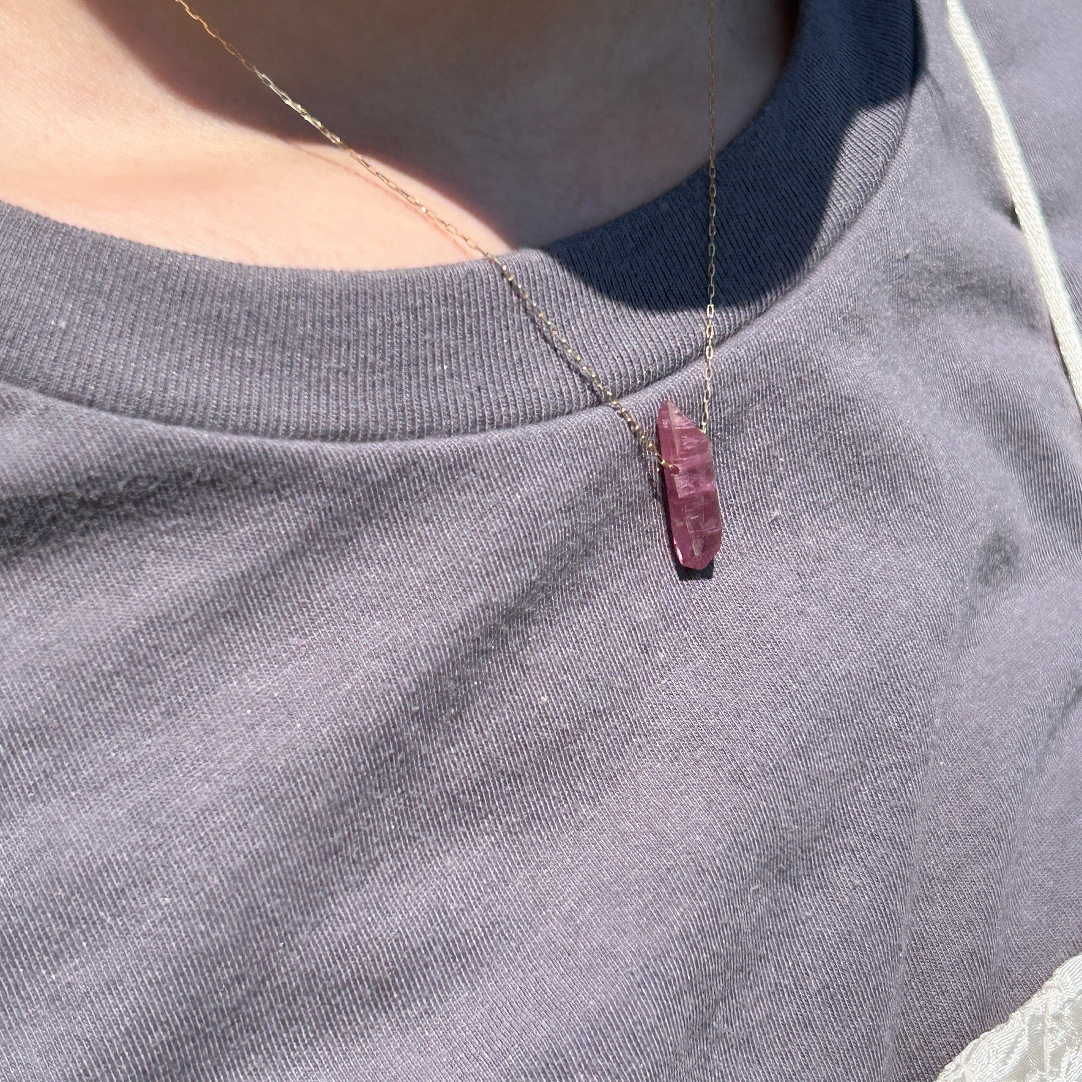 【一点物】K18ランダムカットトルマリンネックレス004