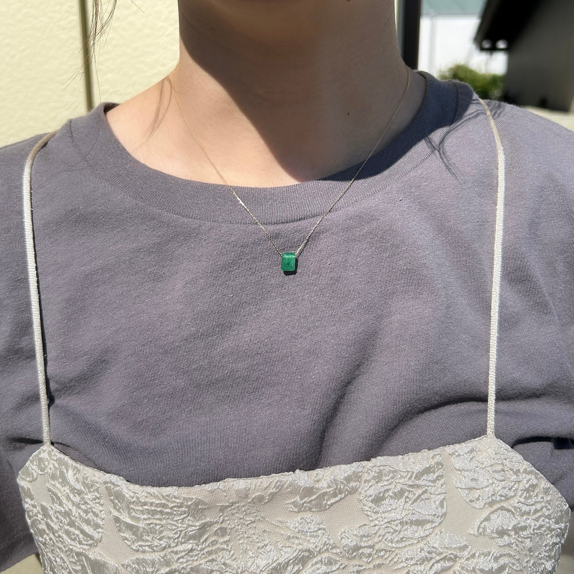 K18エメラルドネックレス