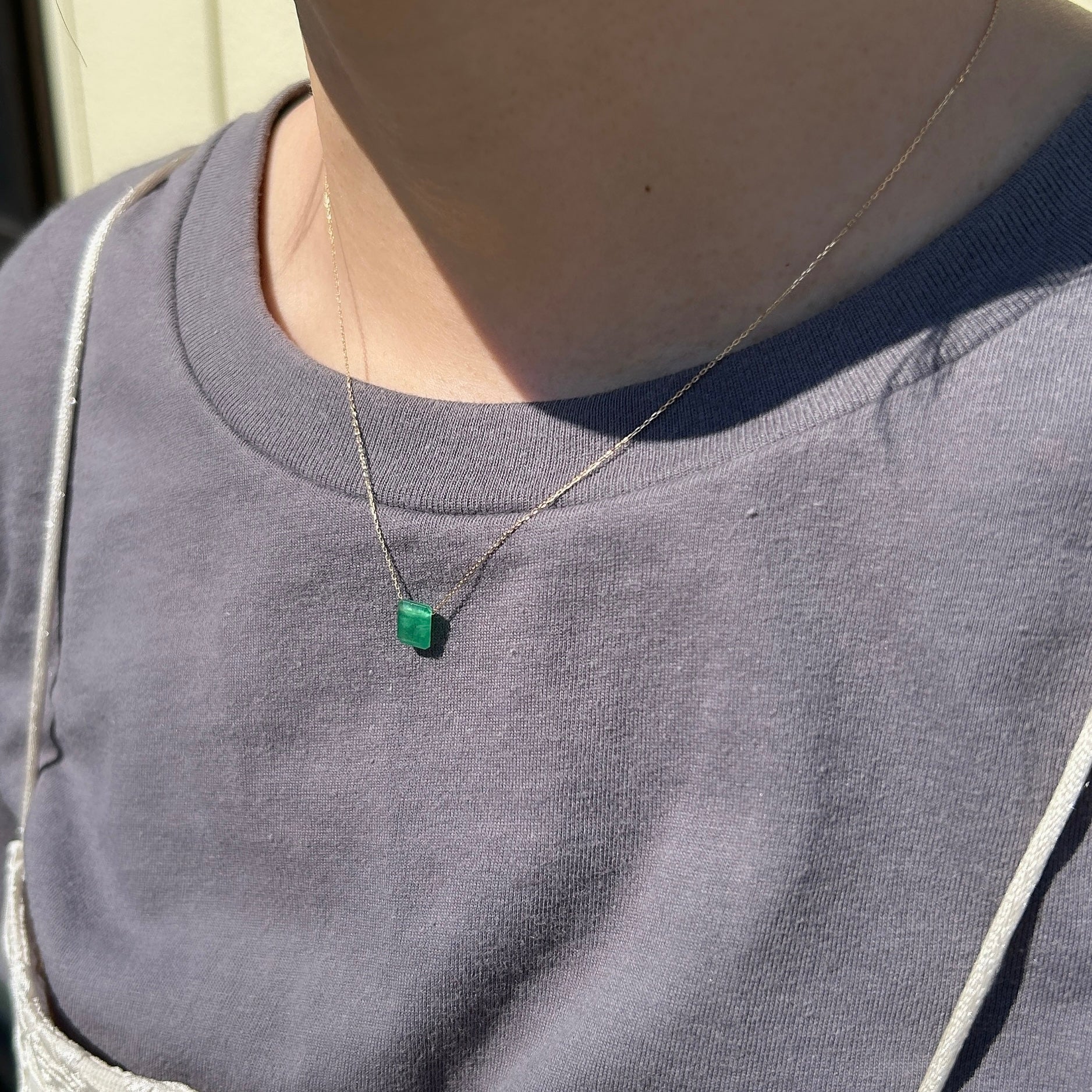 K18エメラルドネックレス