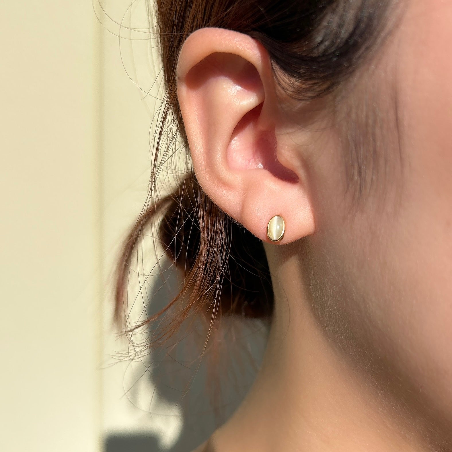 K18クリソベリルキャッツアイピアス