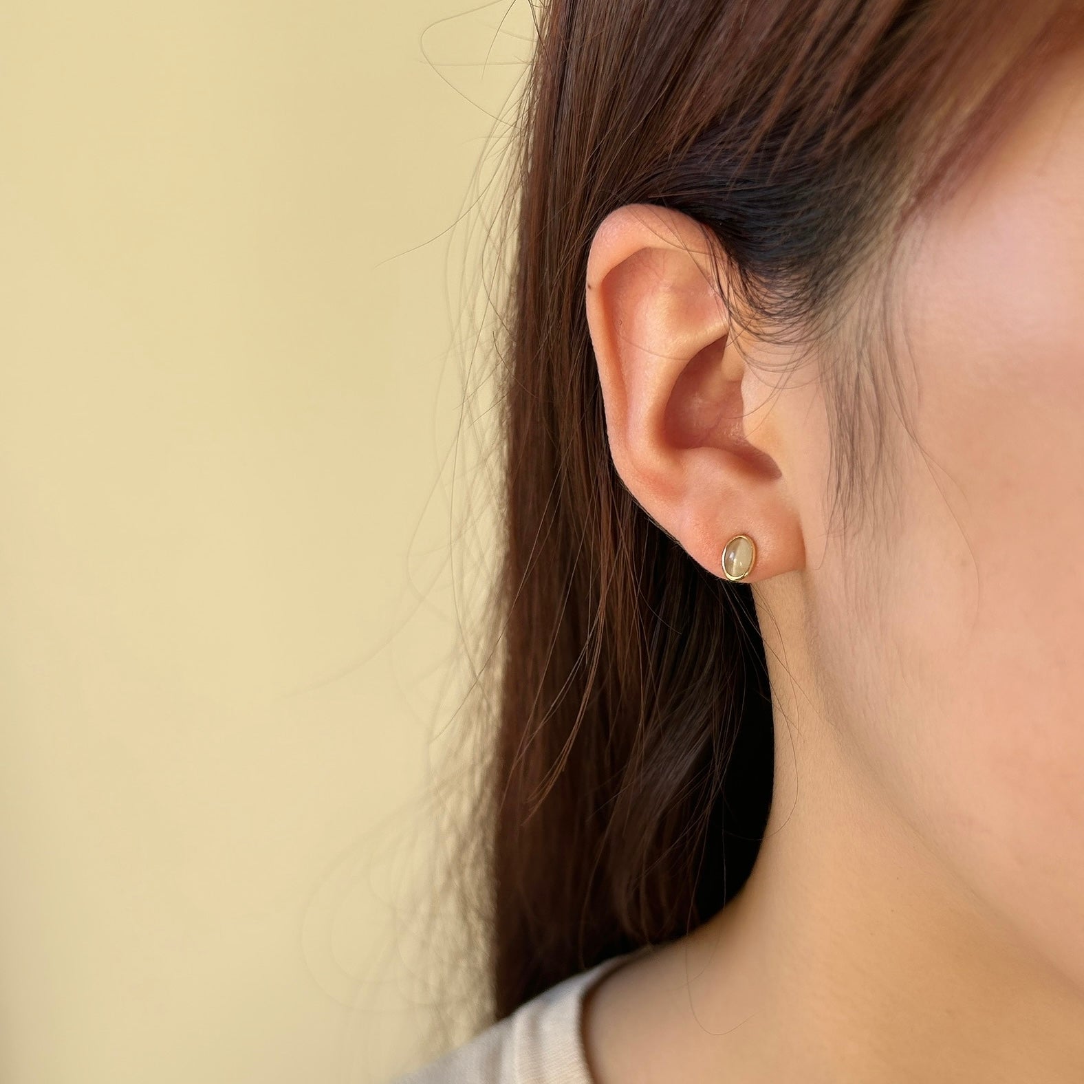 K18クリソベリルキャッツアイピアス