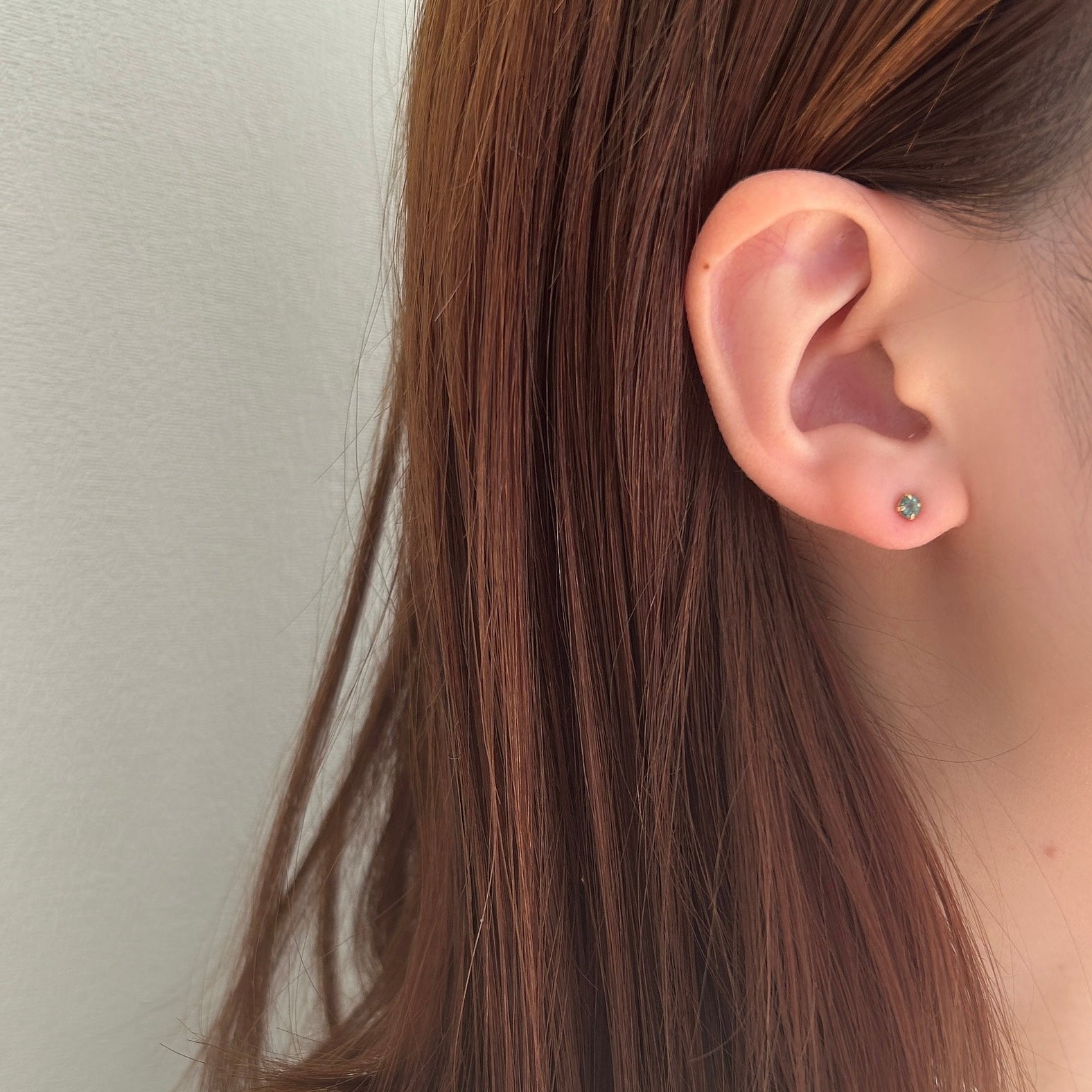 K18ブルーグリーントルマリンピアス