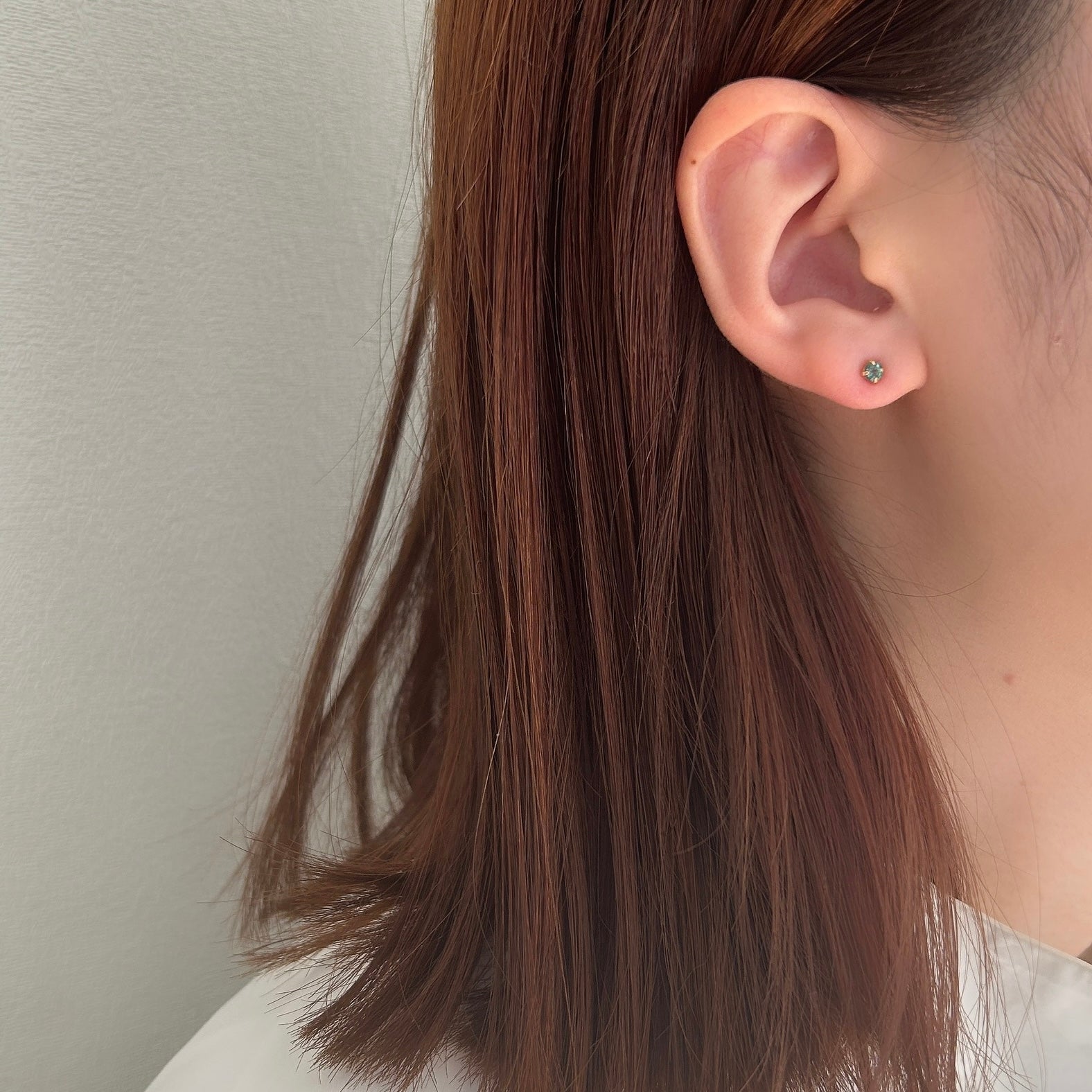 K18ブルーグリーントルマリンピアス