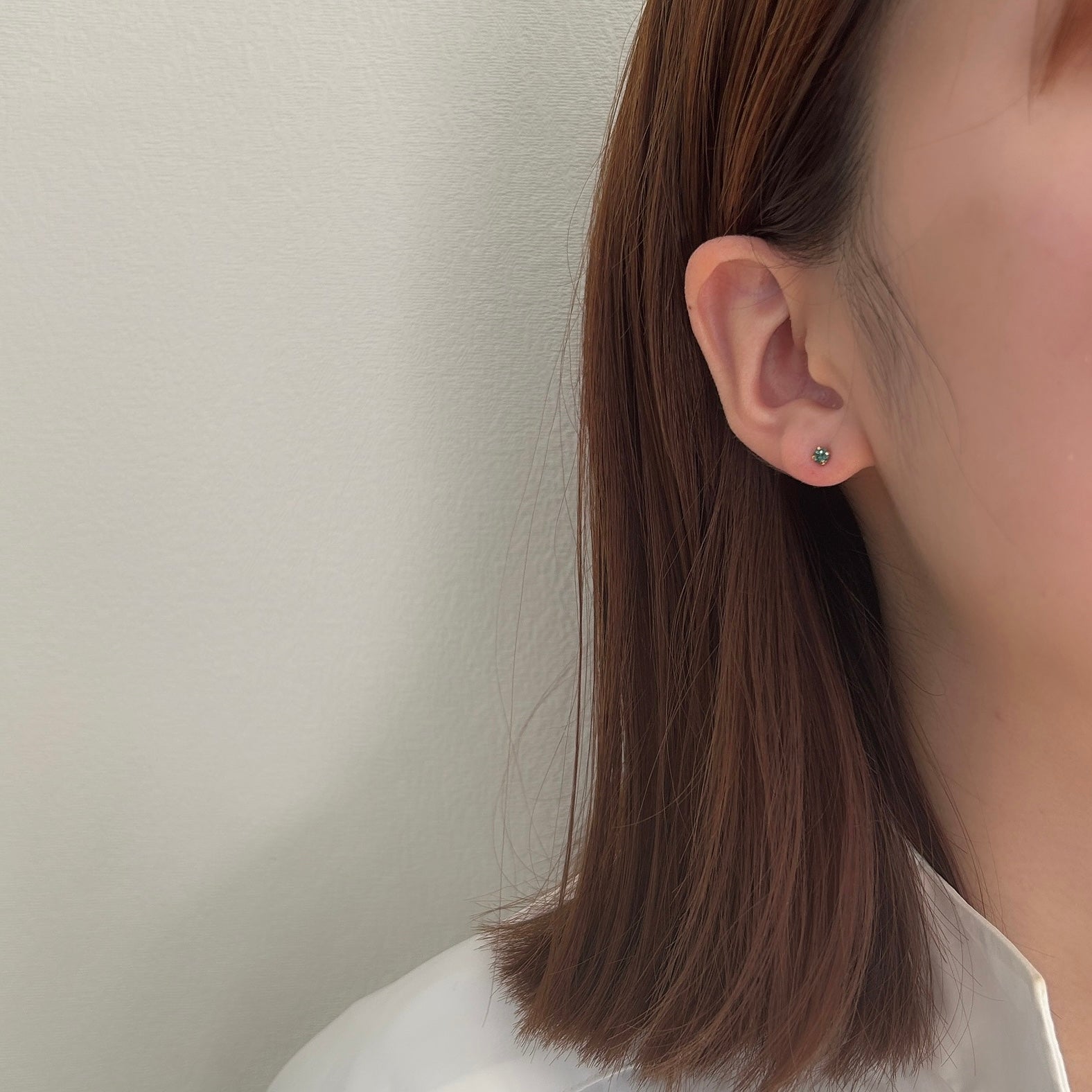 K18ブルーグリーントルマリンピアス