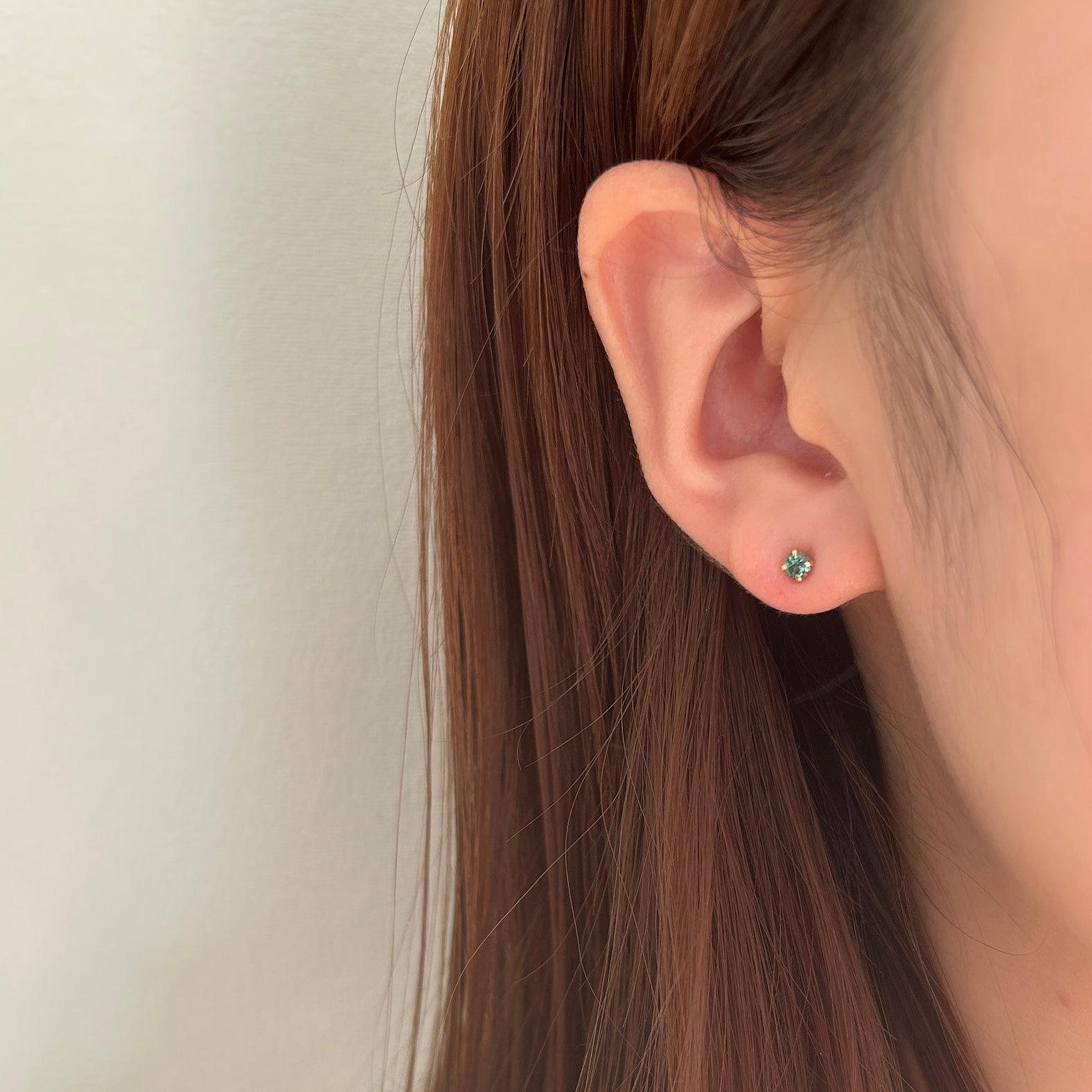 K18ブルーグリーントルマリンピアス