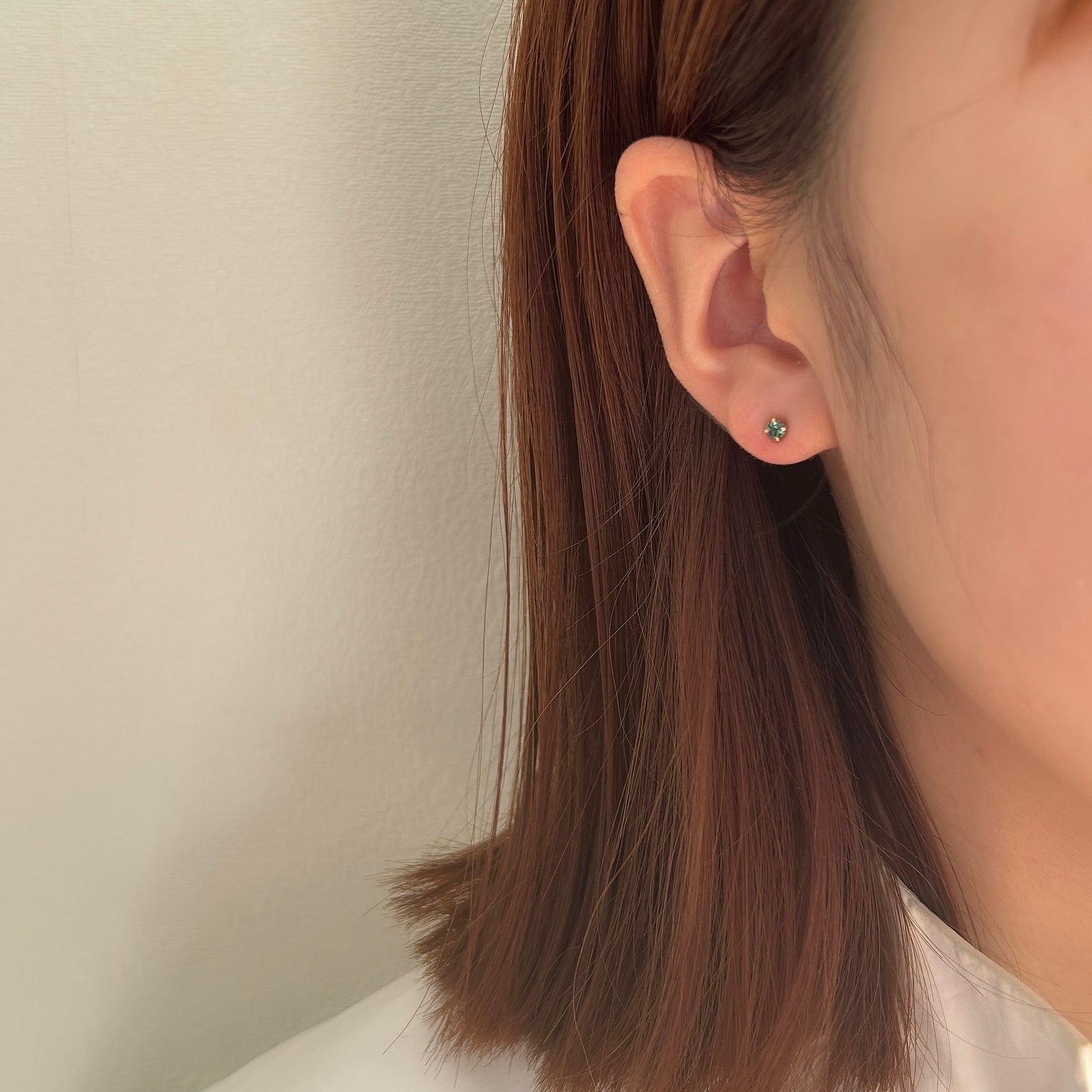 K18ブルーグリーントルマリンピアス