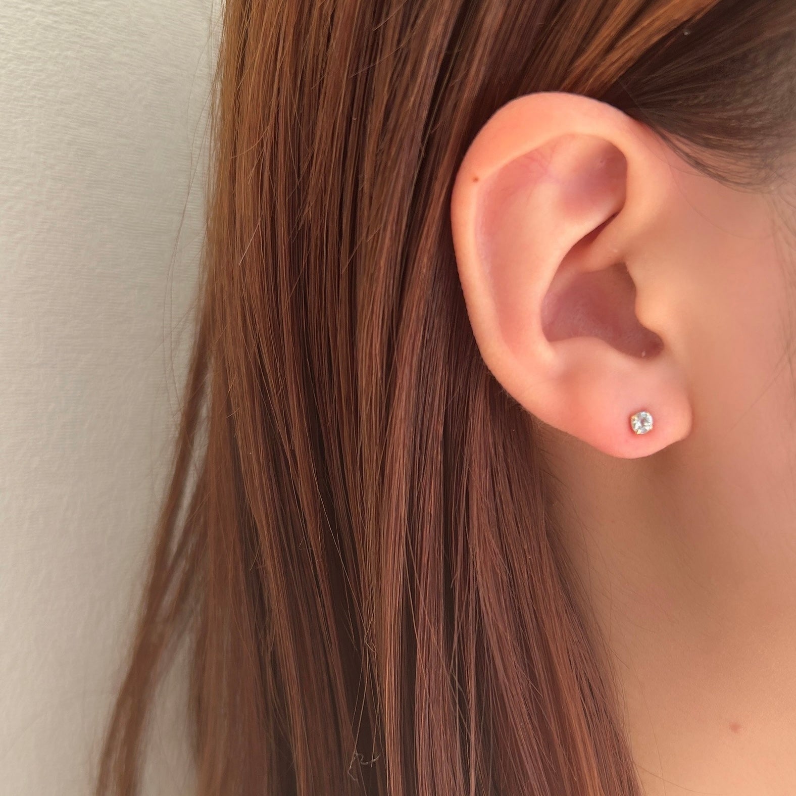 K18アクアマリンピアス