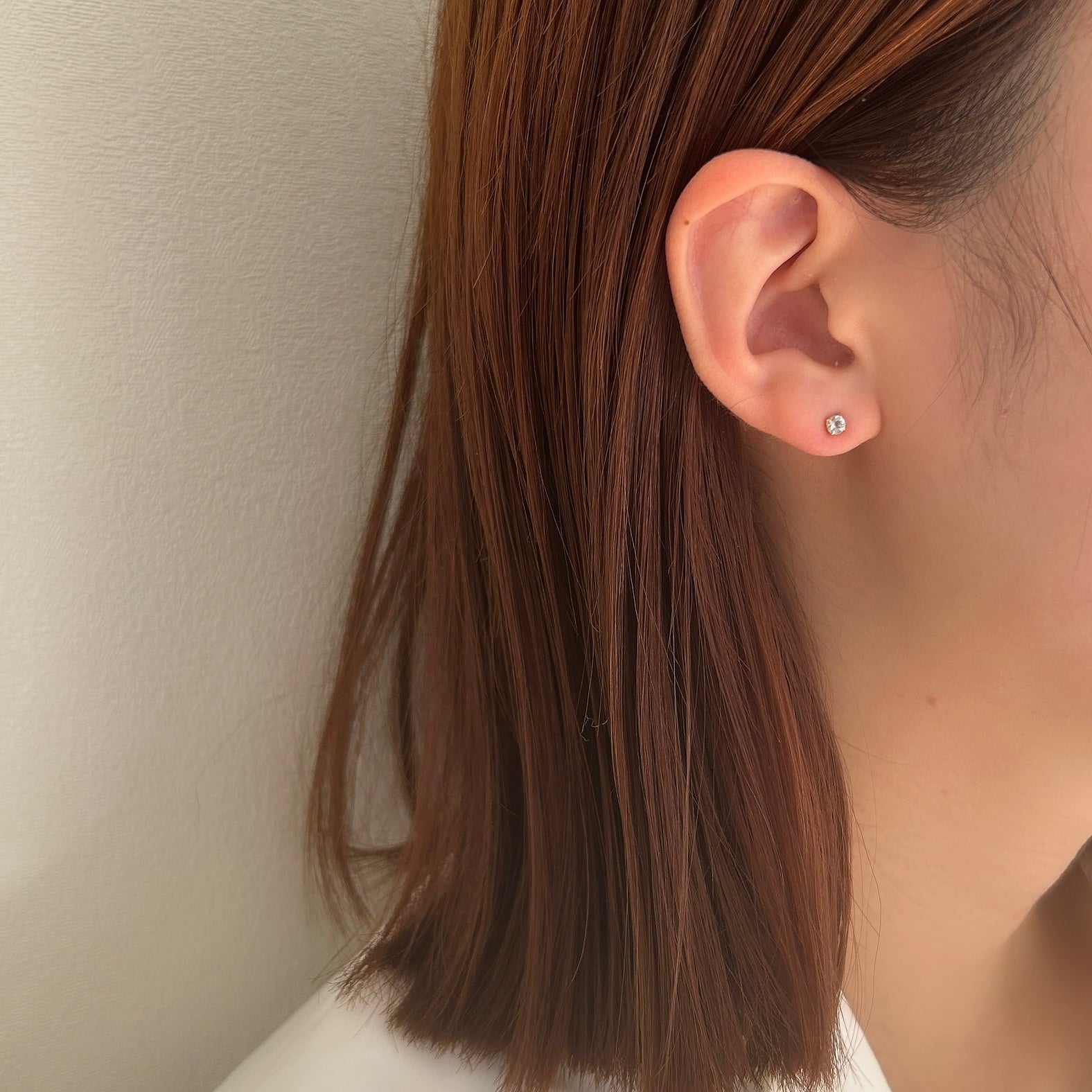 K18アクアマリンピアス