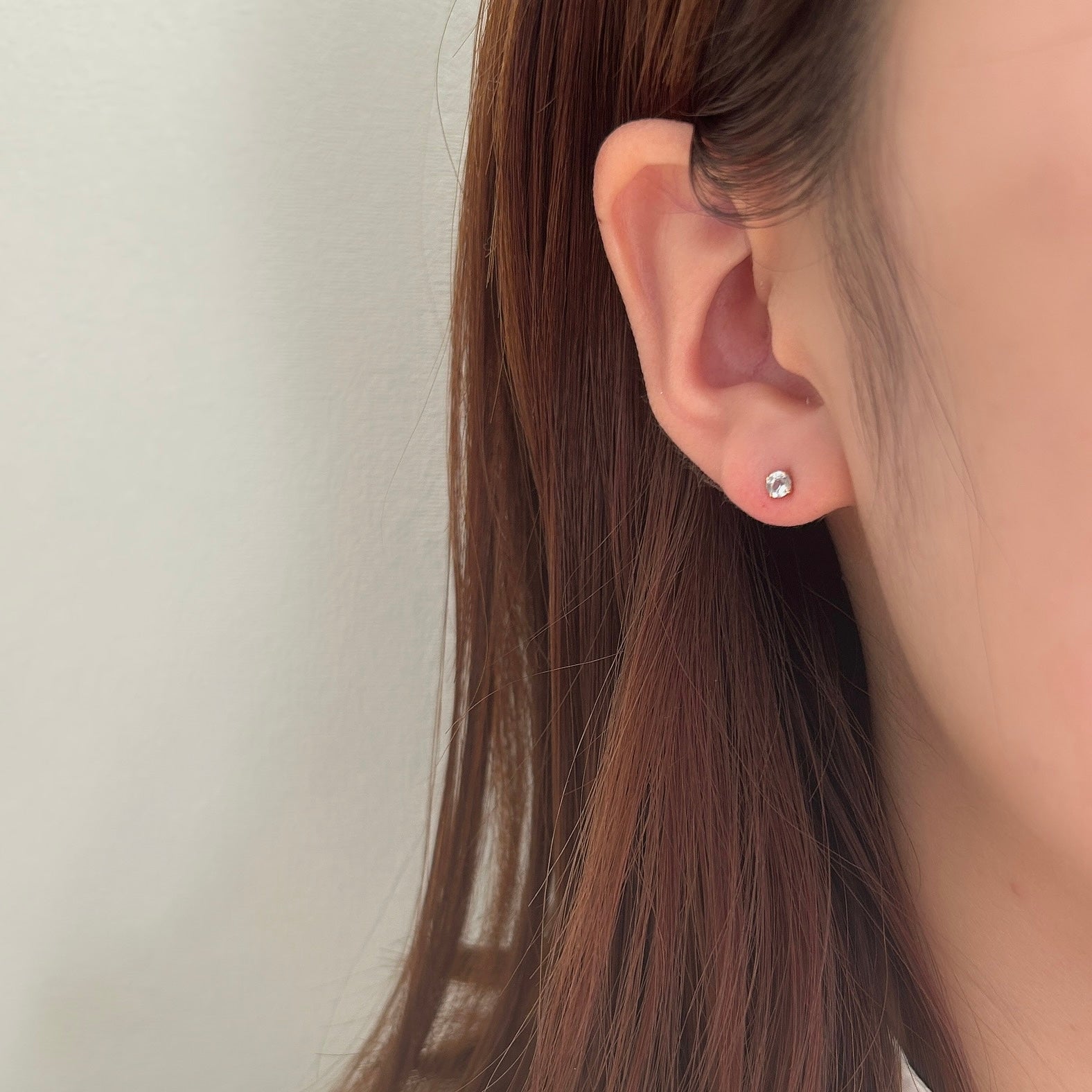 K18アクアマリンピアス