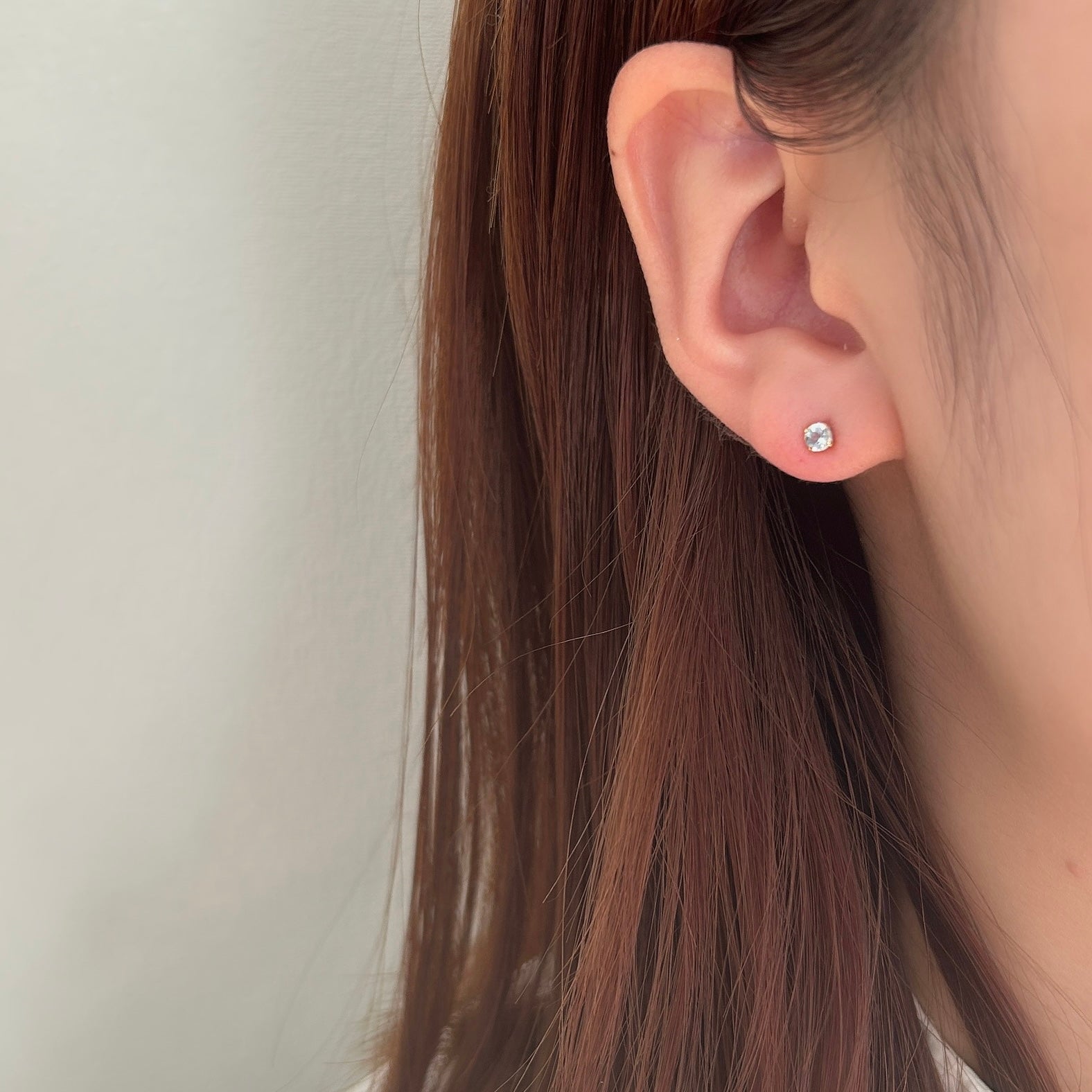 K18アクアマリンピアス