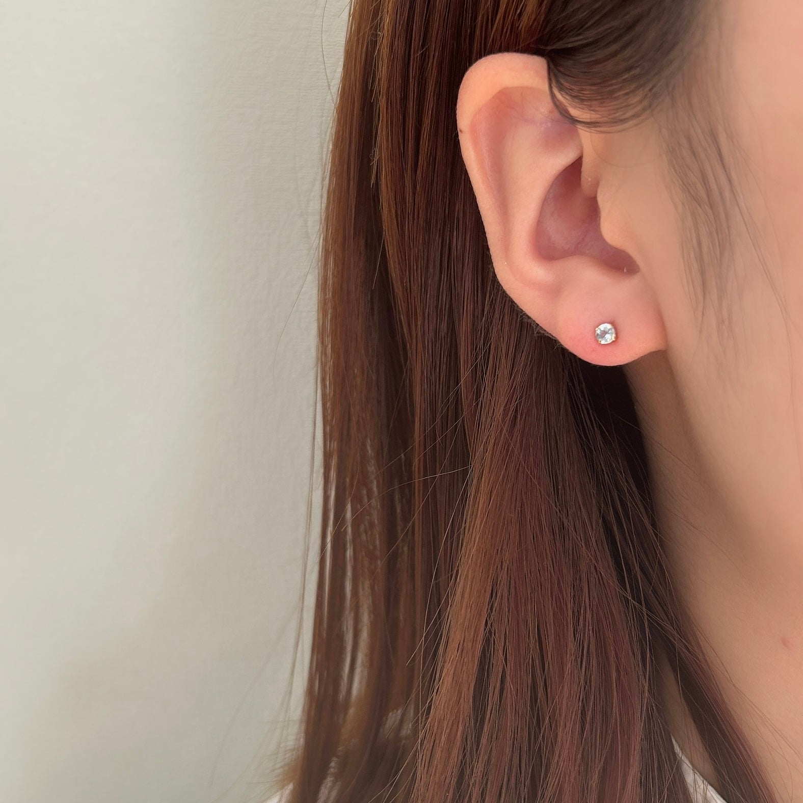 K18アクアマリンピアス