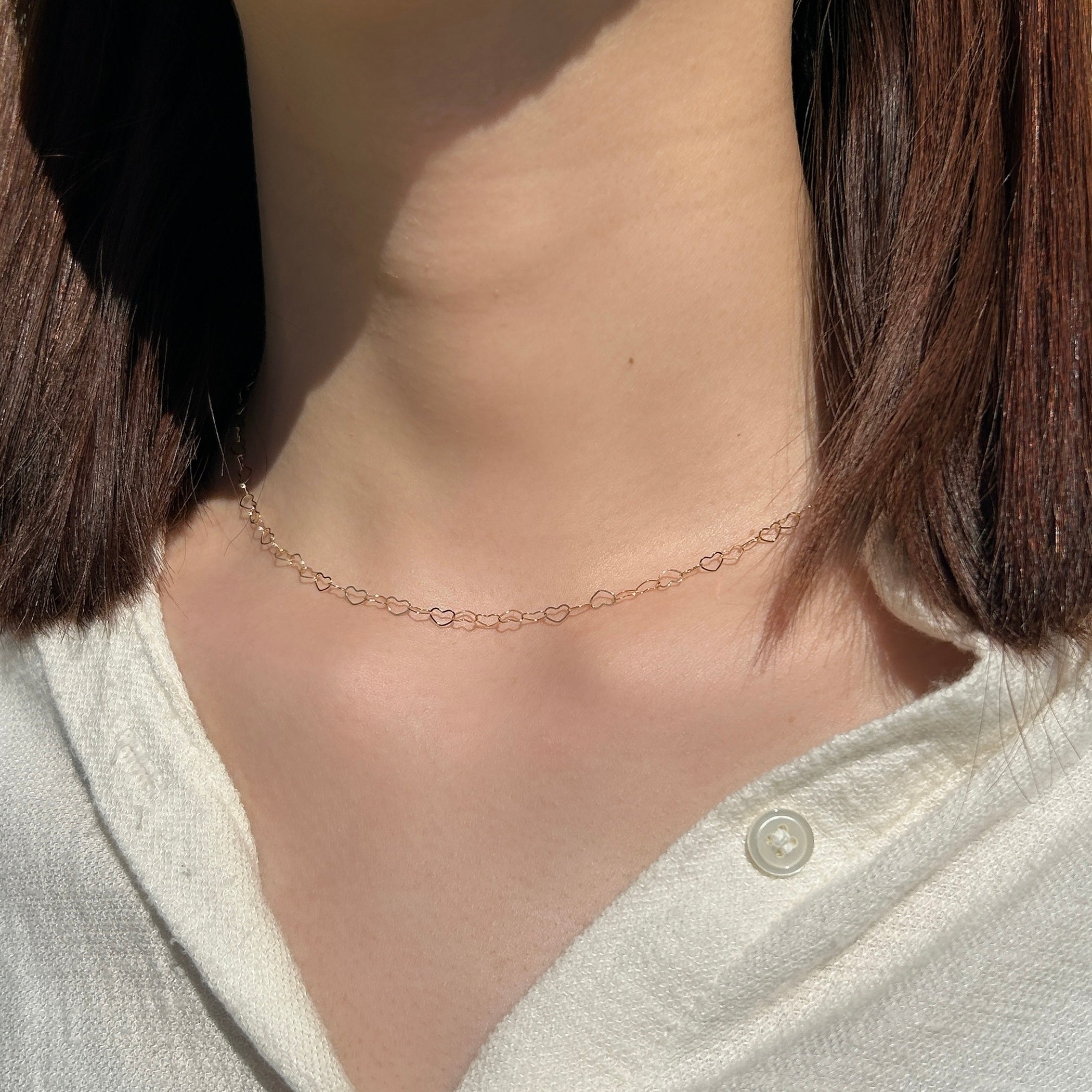<NEW>K18ハートチェーンネックレス