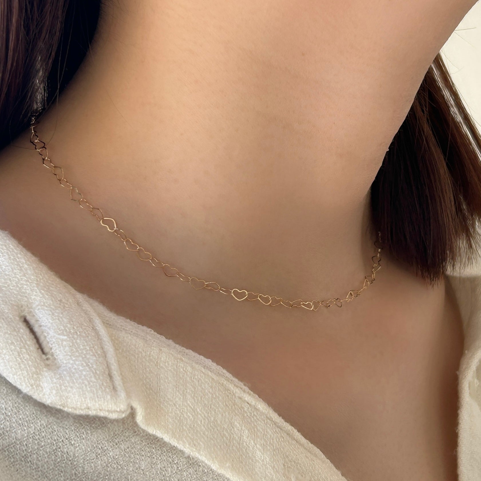 <NEW>K18ハートチェーンネックレス