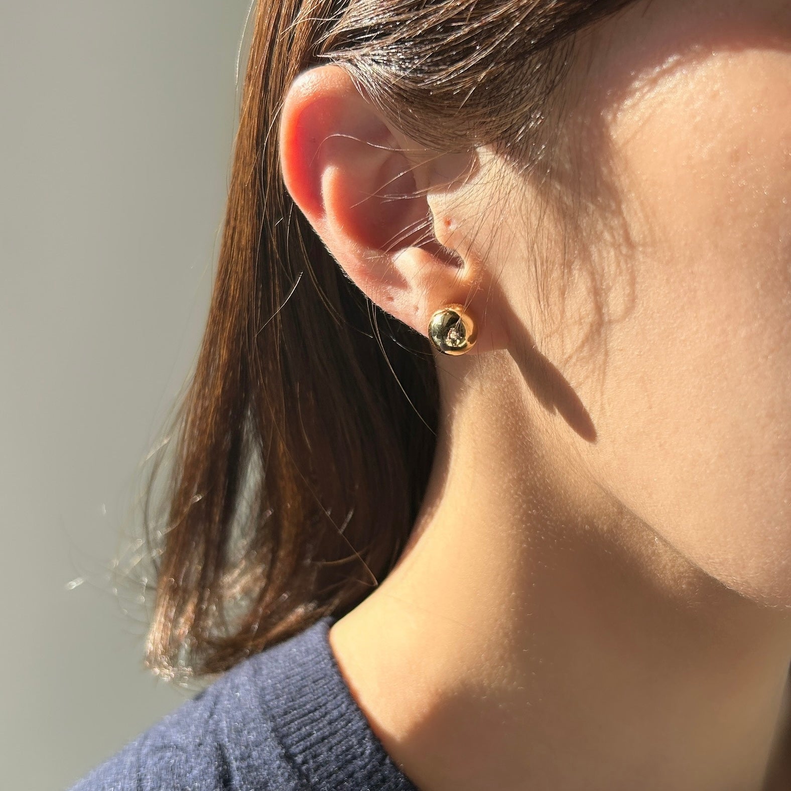 K18 10㎜丸玉ピアス