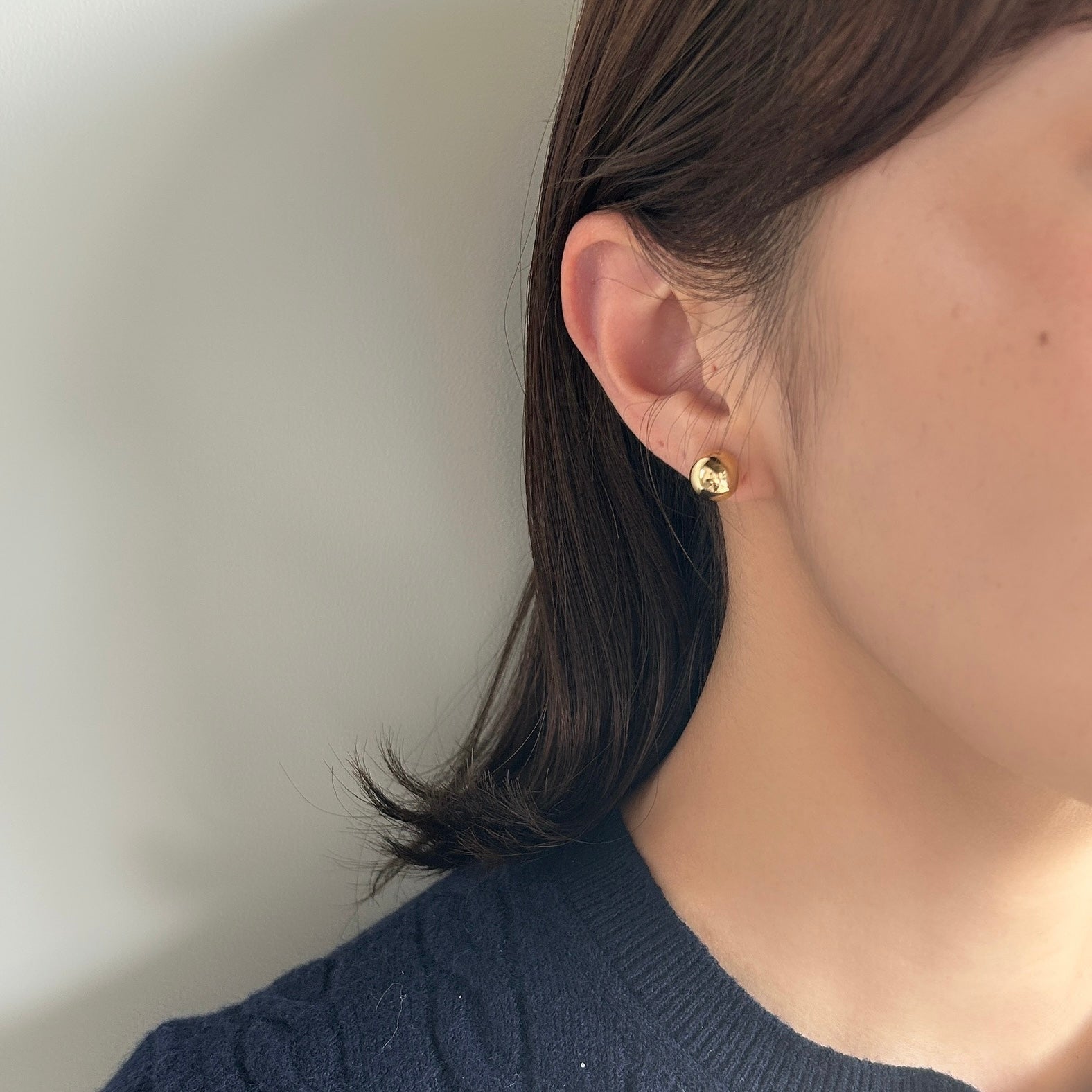 K18 10㎜丸玉ピアス