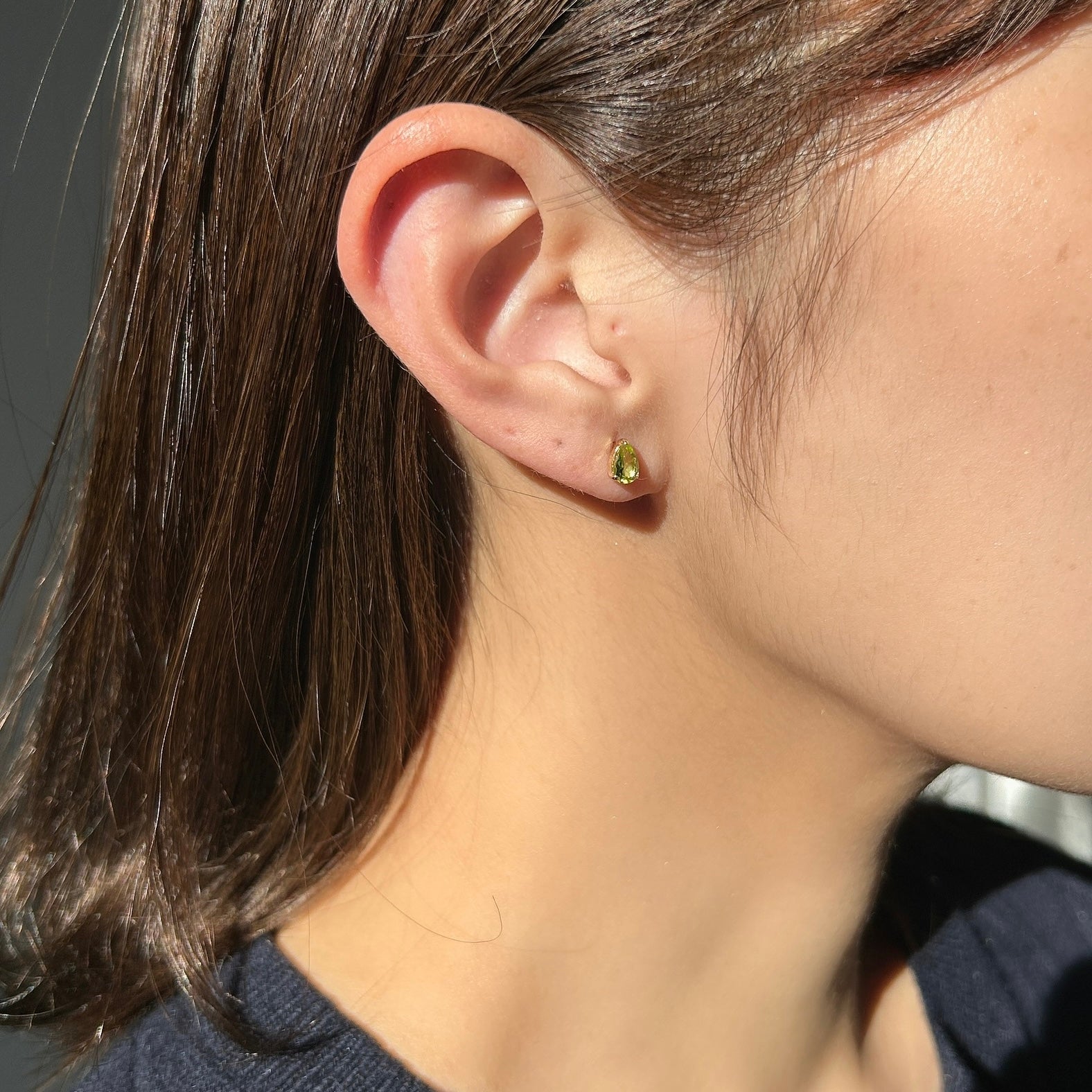 K18ペリドットピアス