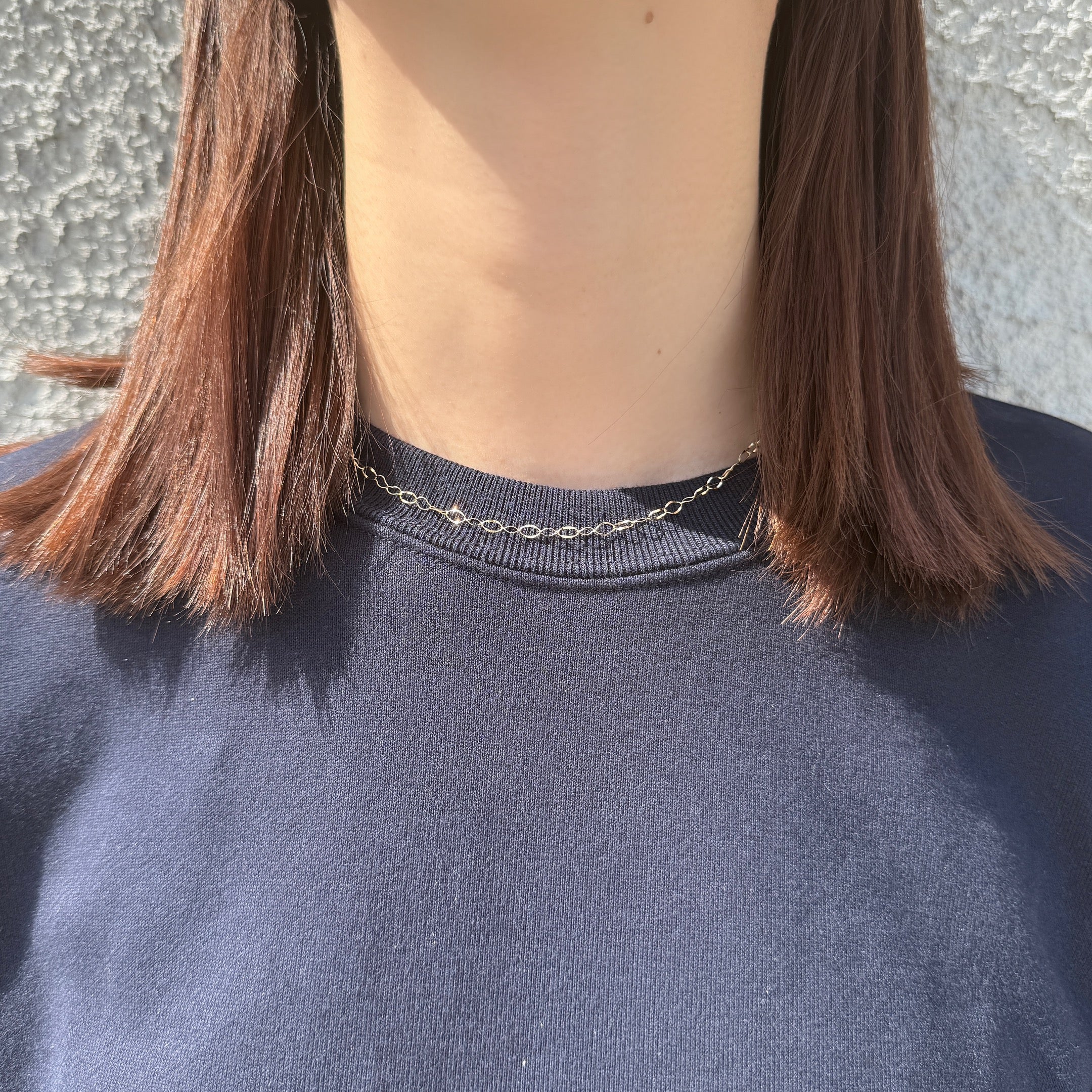 K18フリルチェーンネックレス