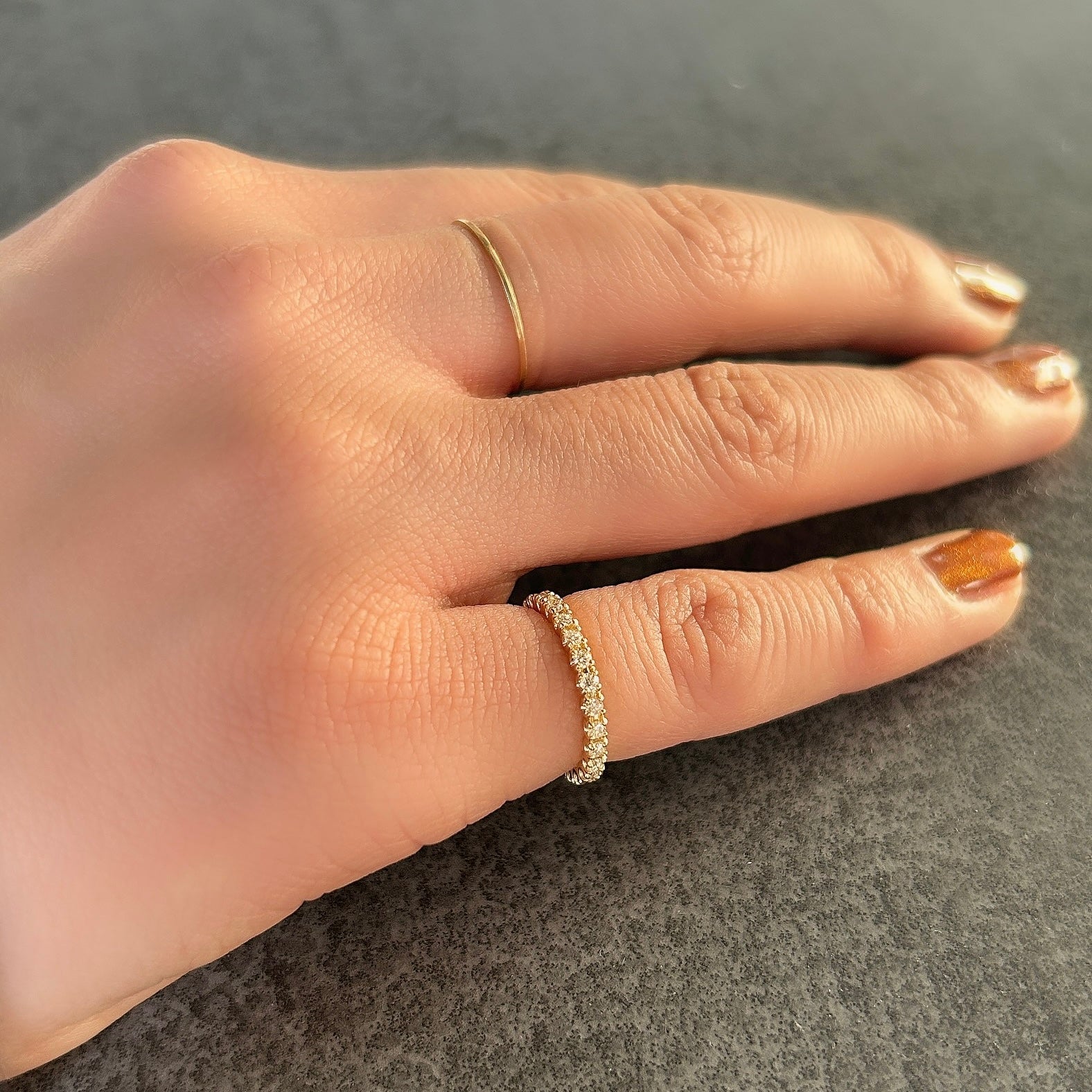 【受注生産品】K18ダイヤモンドフルエタニティピンキーリング