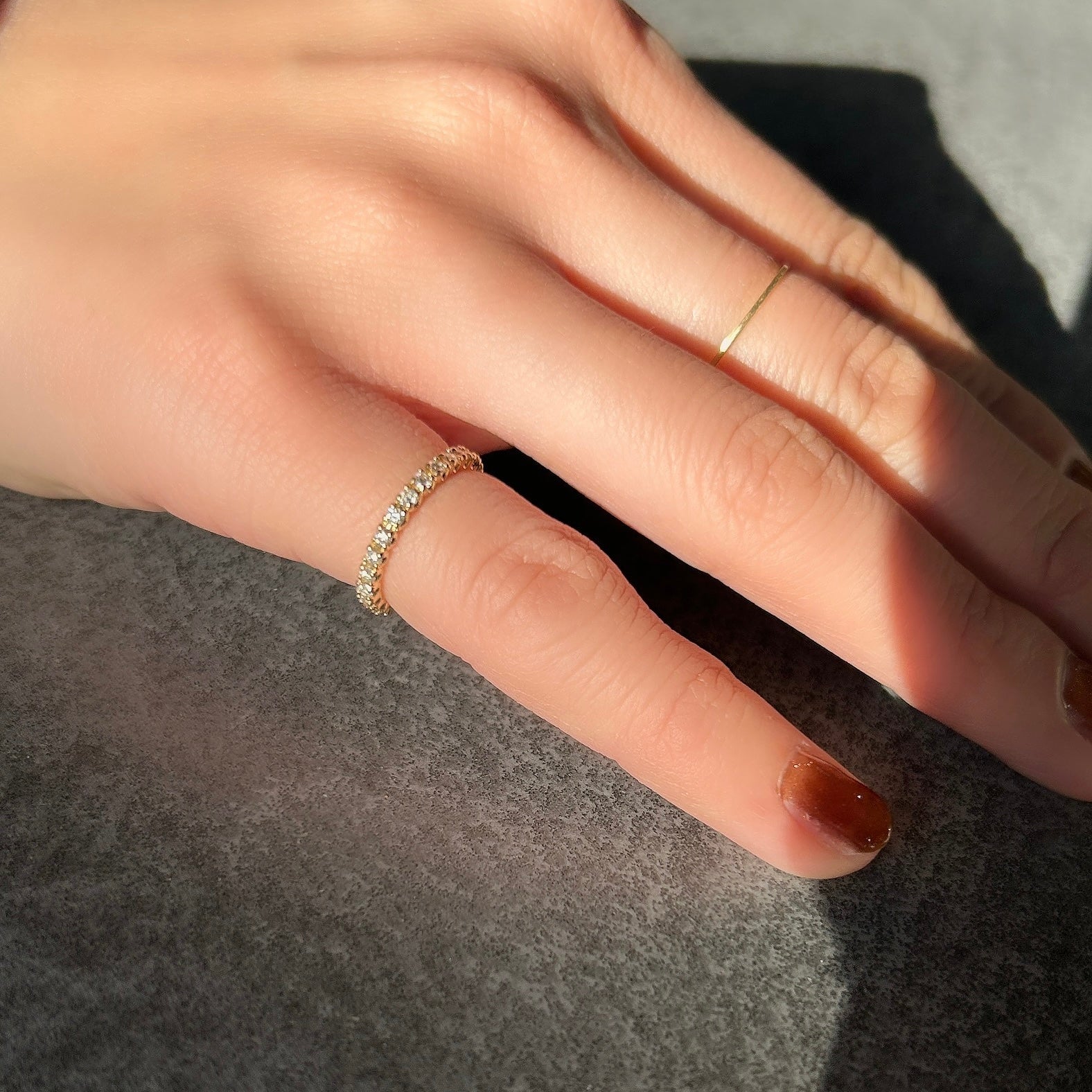 【受注生産品】K18ダイヤモンドフルエタニティピンキーリング