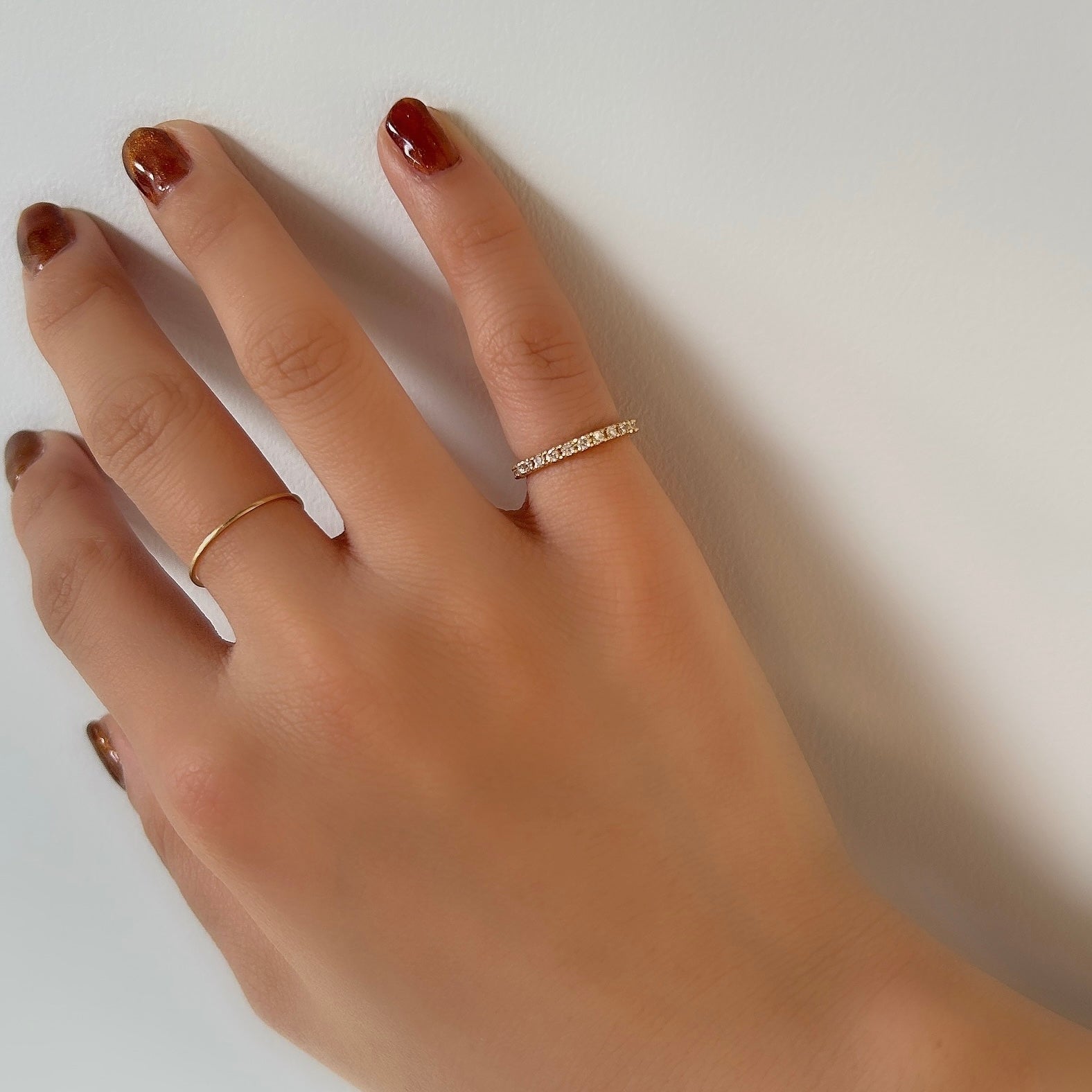 【受注生産品】K18ダイヤモンドフルエタニティピンキーリング