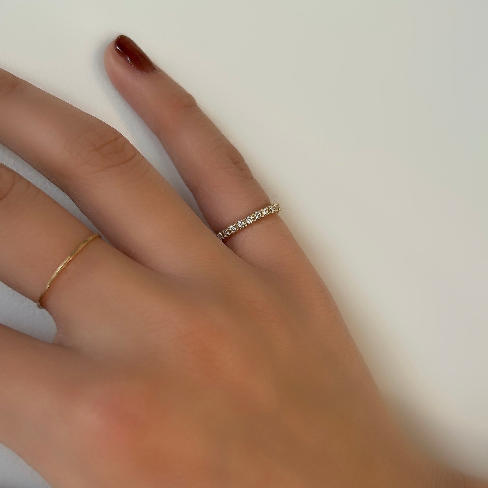 【受注生産品】K18ダイヤモンドフルエタニティピンキーリング