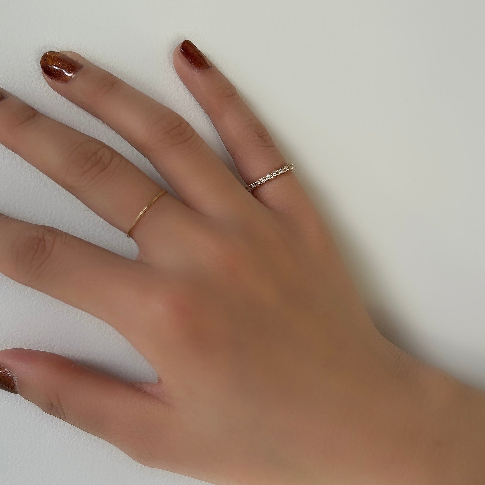 【受注生産品】K18ダイヤモンドフルエタニティピンキーリング