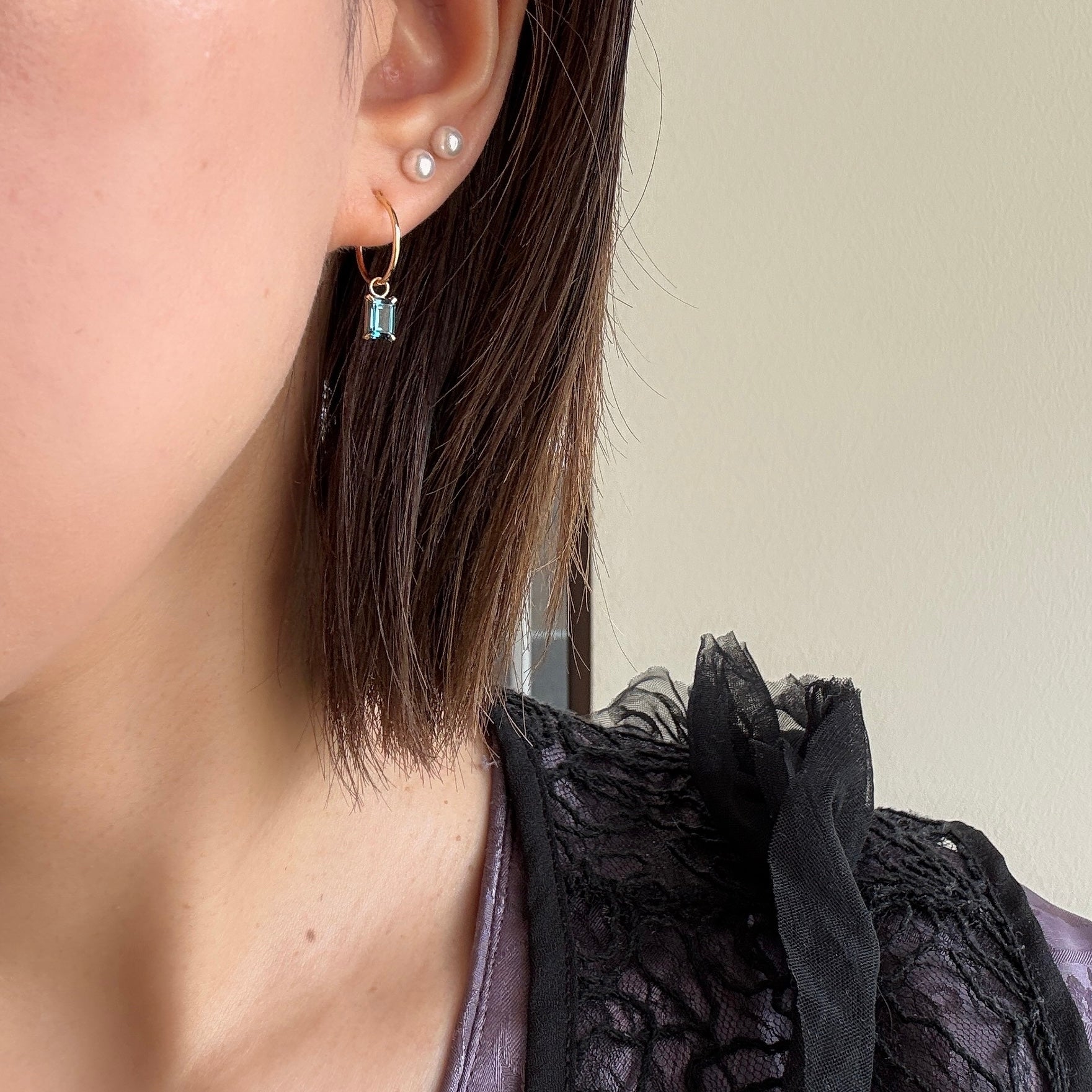 【受注生産品】K18誕生石チャーム(片耳)