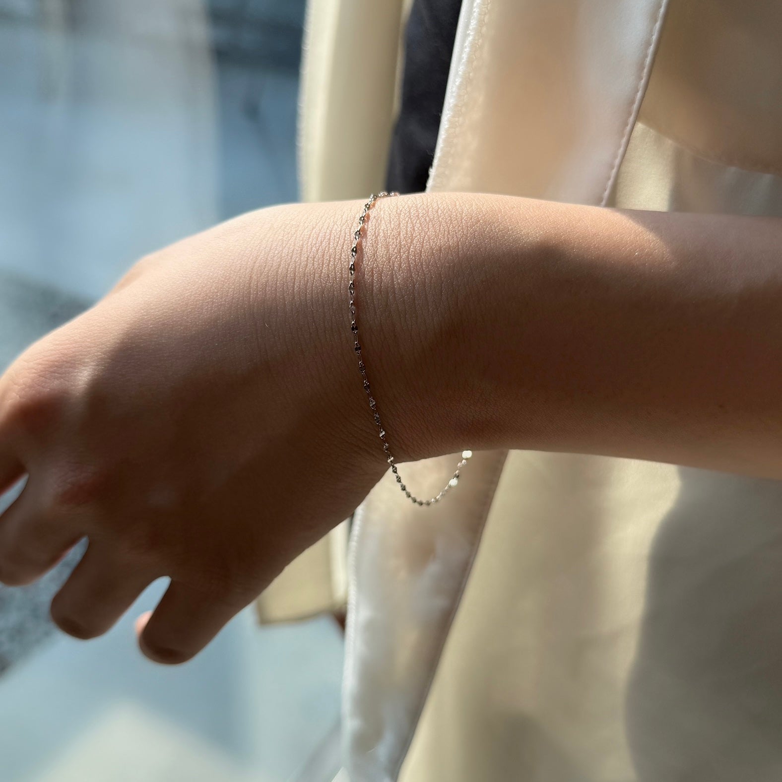 【受注生産品】Pt850ペタルチェーンブレスレット