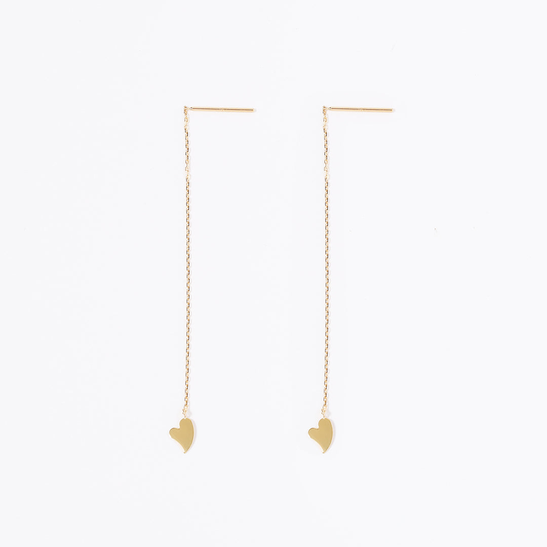 K18ハートチェーンピアス