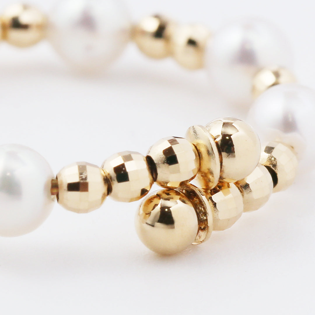 K18 2Wayアコヤミラーボールイヤカフリング